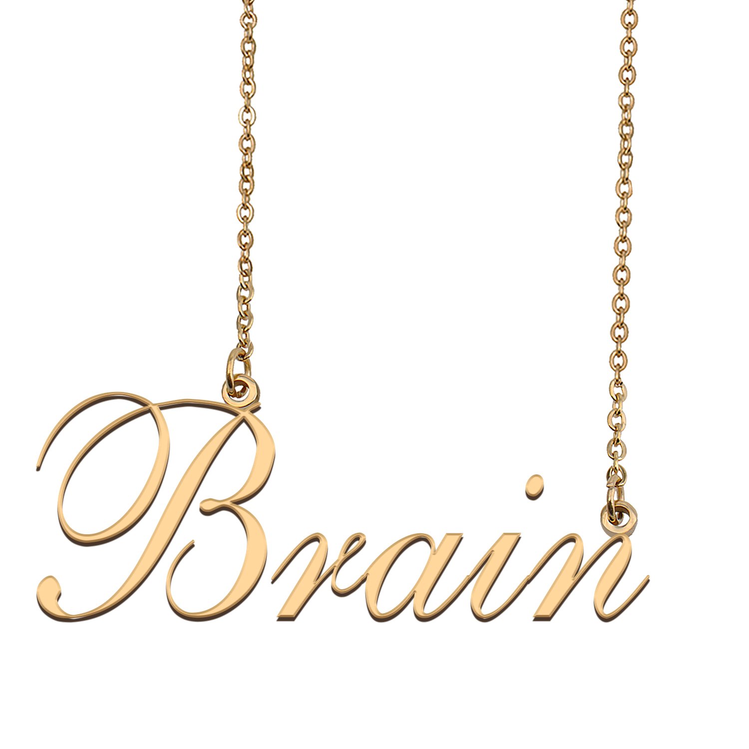 Custom Nameplate Necklace Personalized Jewelry Gifts for Women Brain