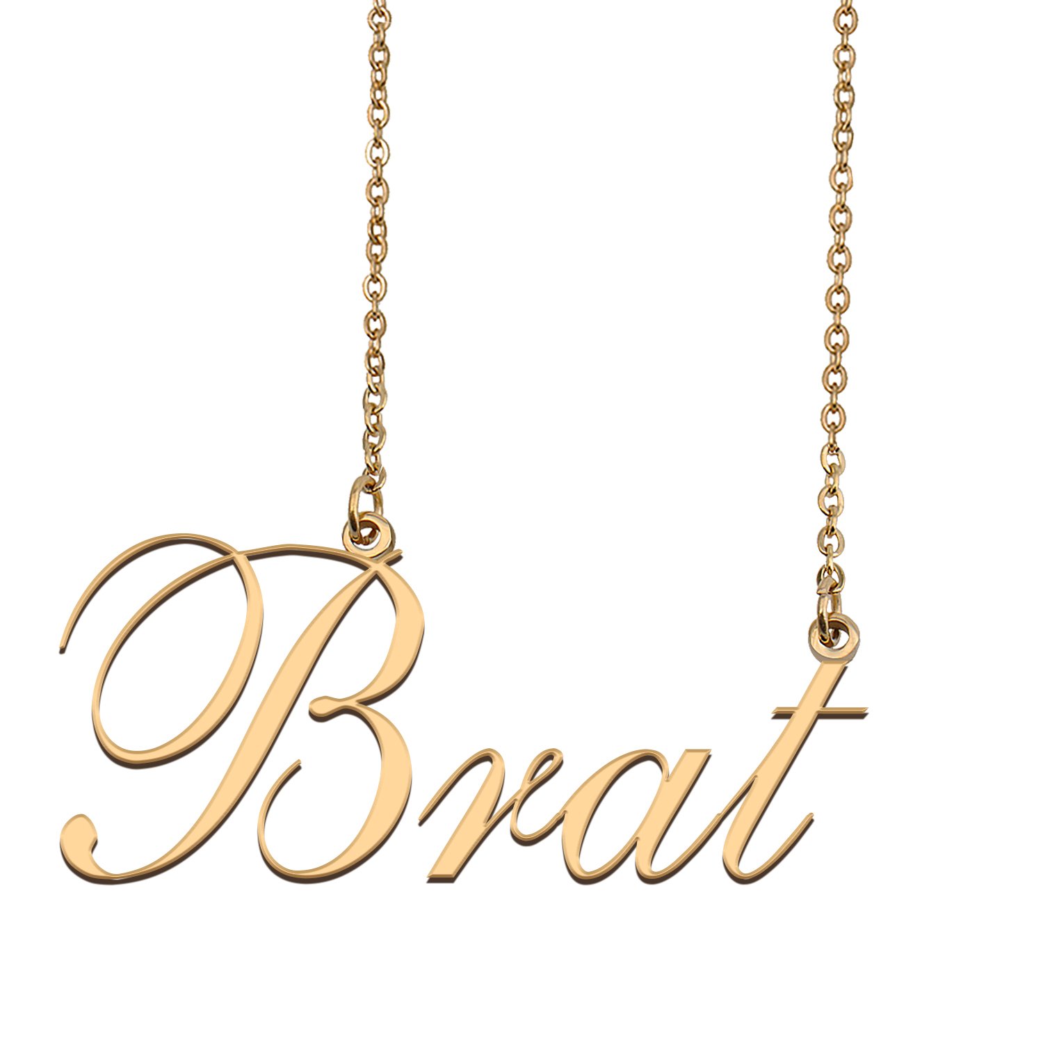Custom Nameplate Necklace Personalized Jewelry Gifts for Women Brat