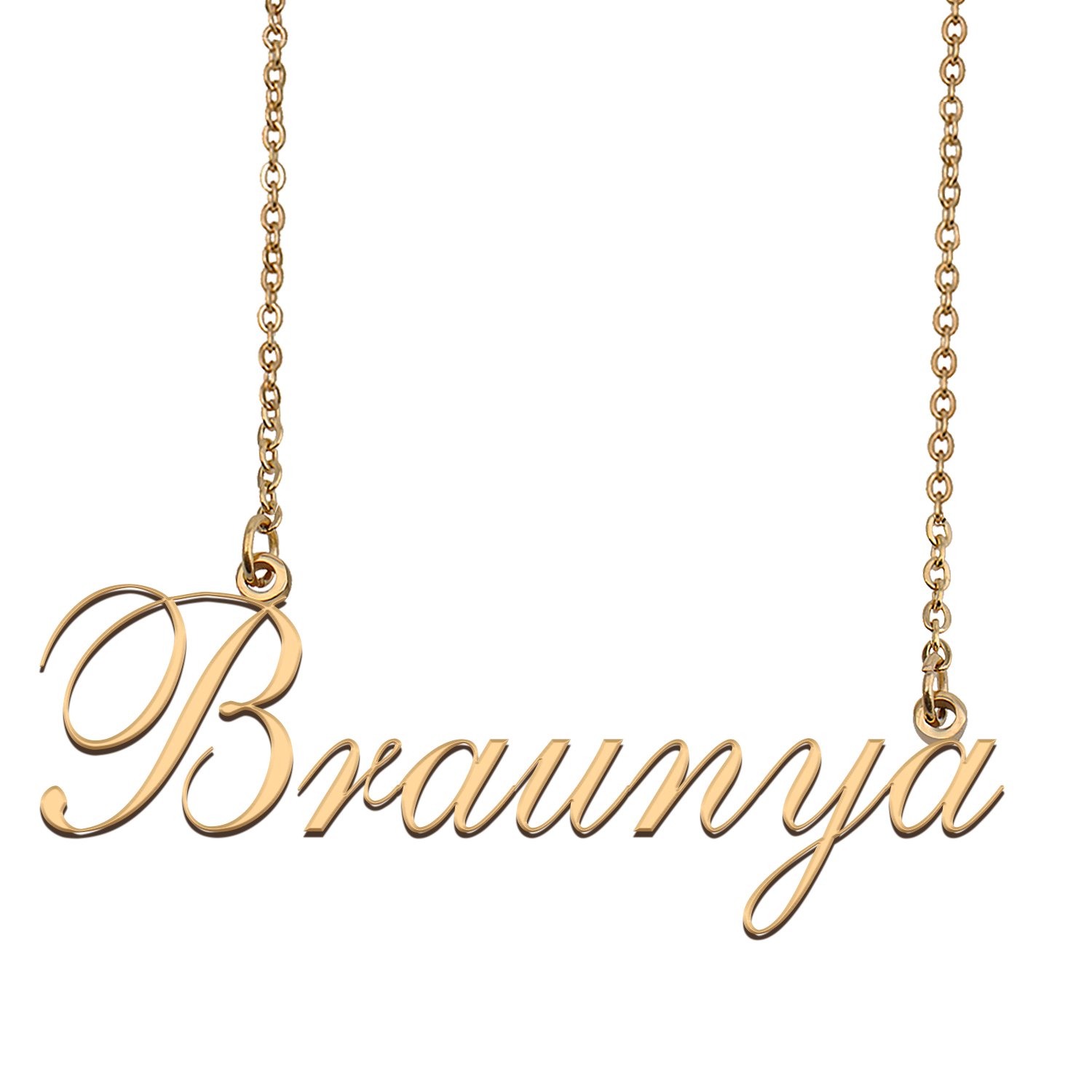 Custom Nameplate Necklace Personalized Jewelry Gifts for Women Braunya