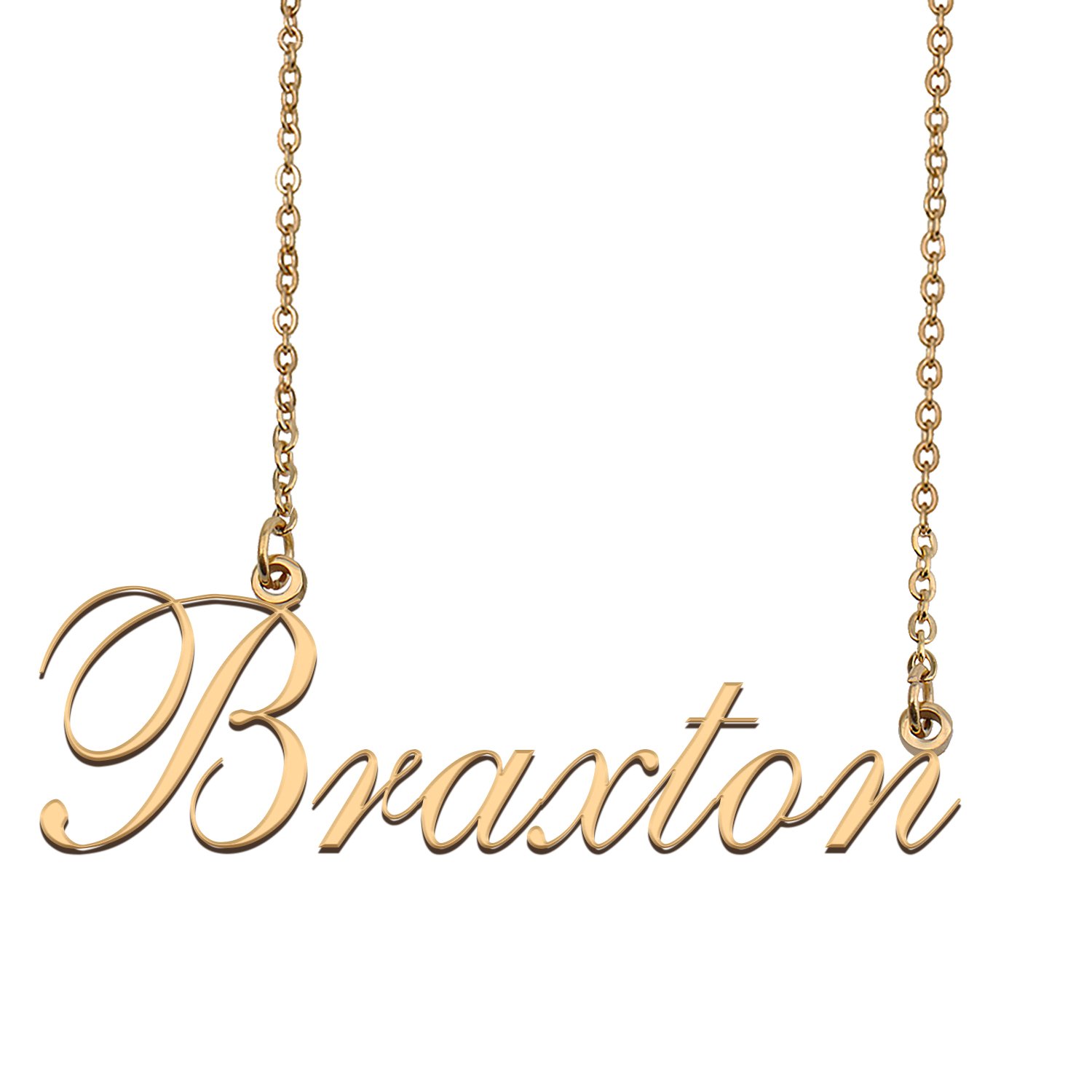 Custom Nameplate Necklace Personalized Jewelry Gifts for Women Braxton