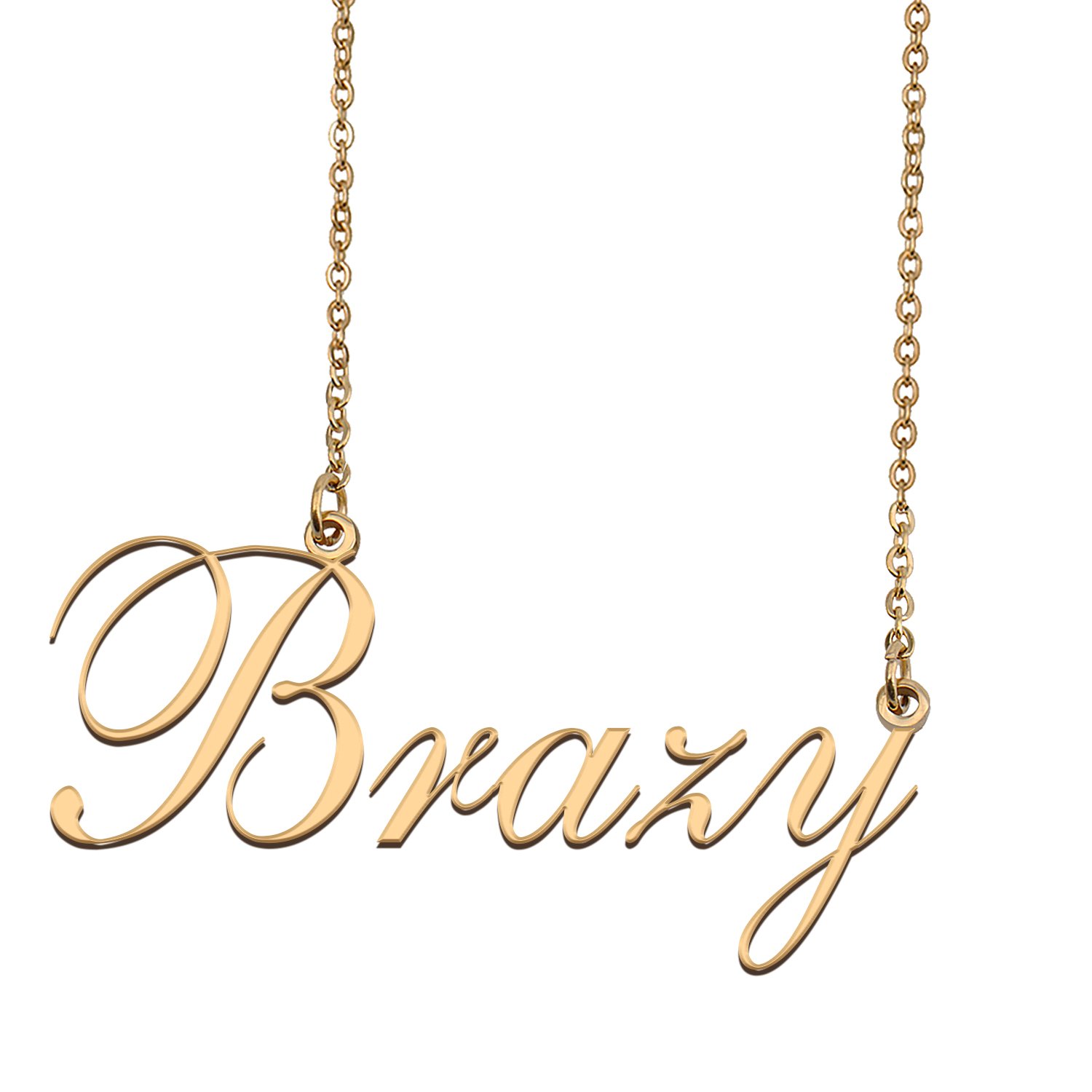 Custom Nameplate Necklace Personalized Jewelry Gifts for Women Brazy