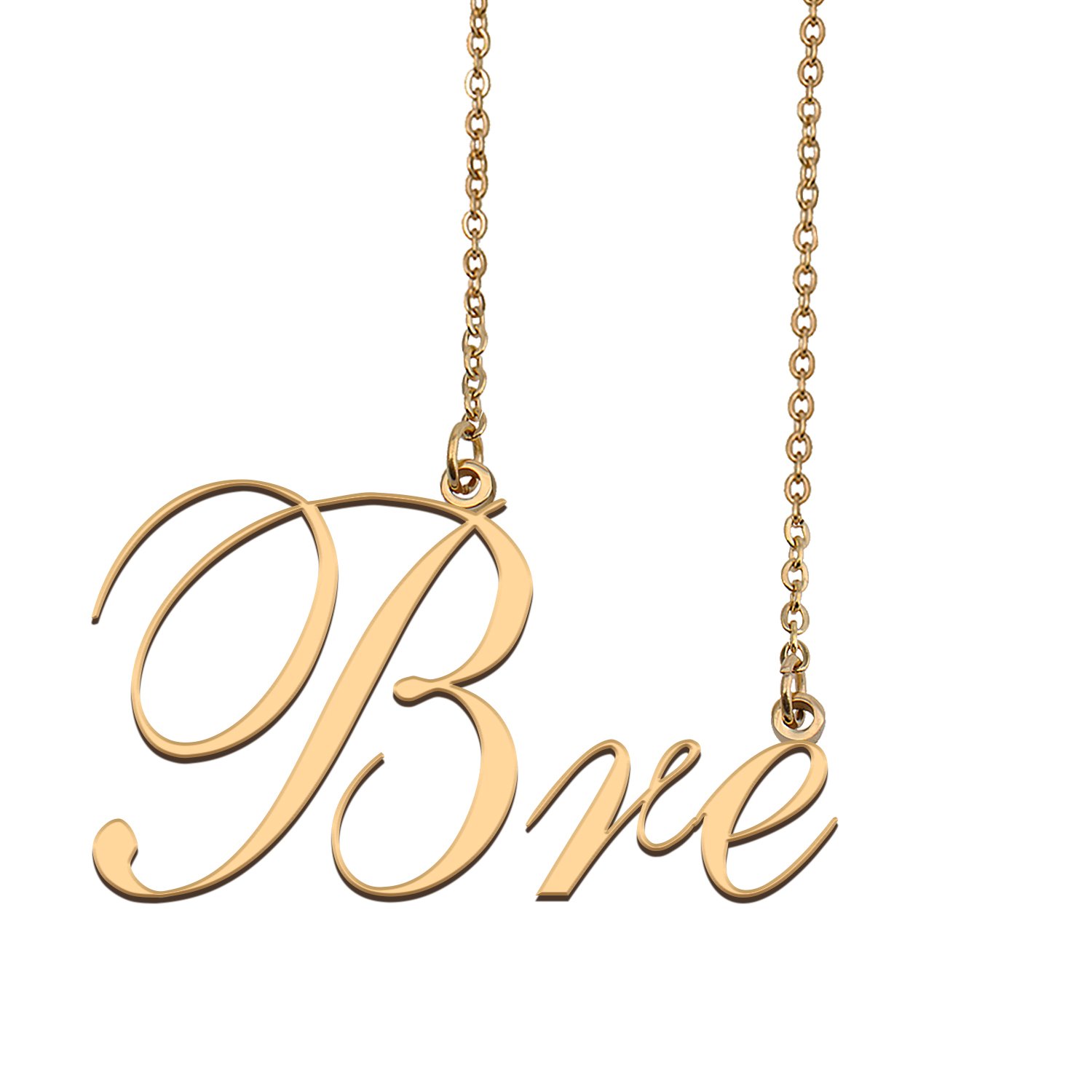 Custom Nameplate Necklace Personalized Jewelry Gifts for Women Bre