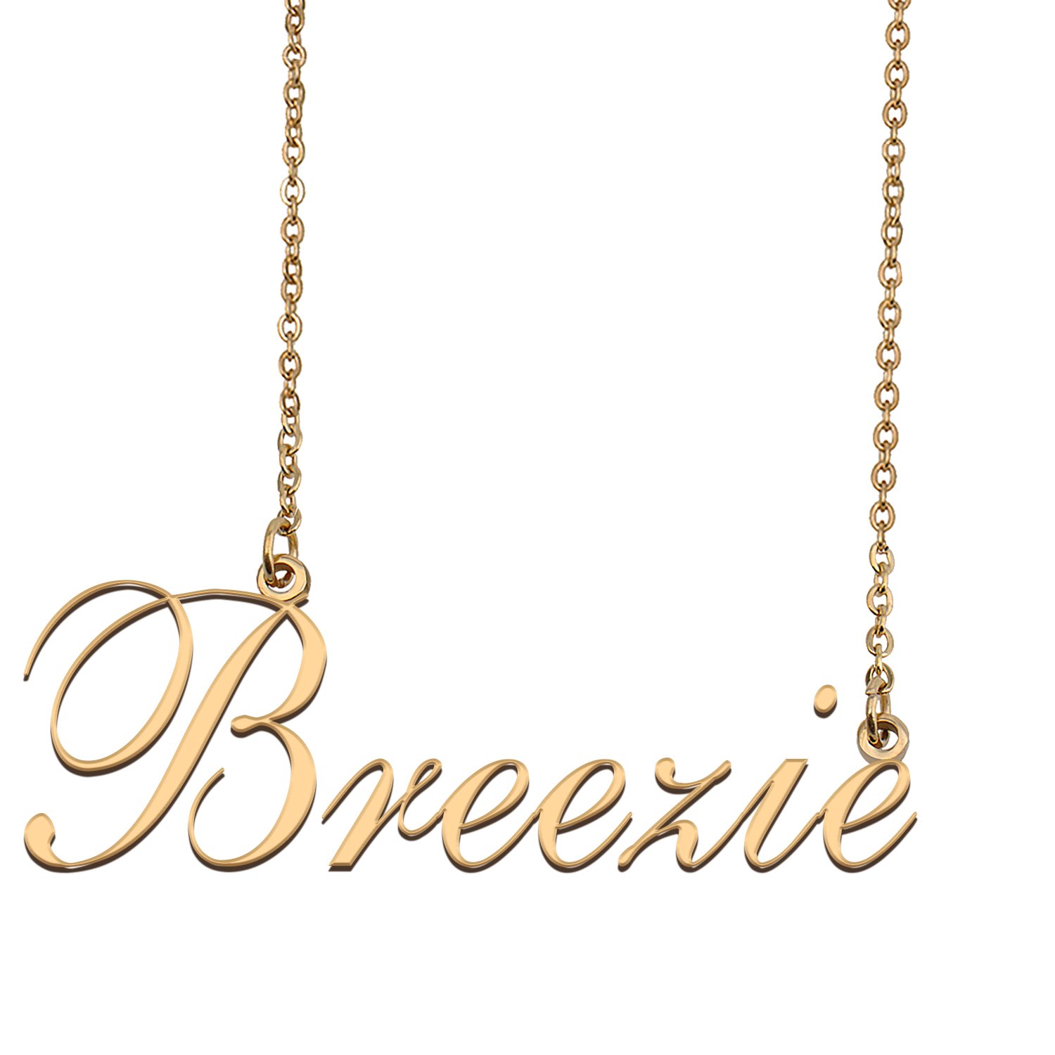 Custom Nameplate Necklace Personalized Jewelry Gifts for Women Breezie