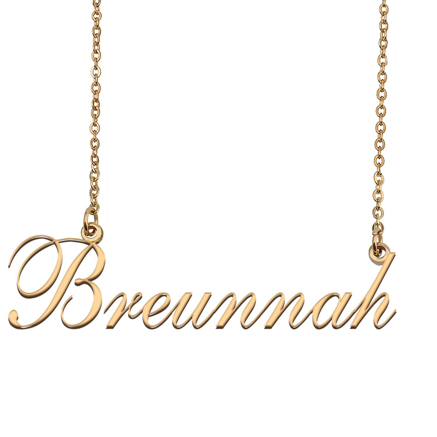 Custom Nameplate Necklace Personalized Jewelry Gifts for Women Breunnah