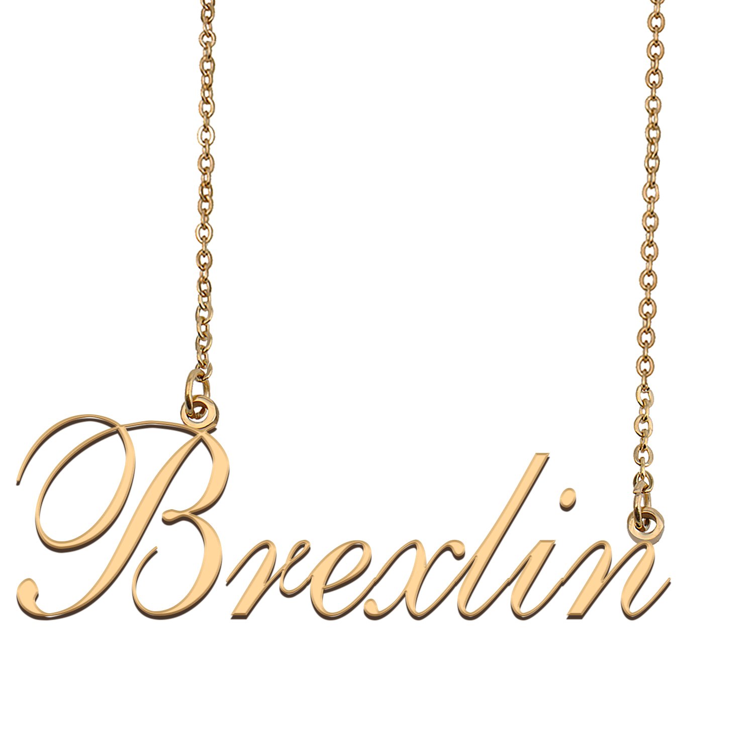 Custom Nameplate Necklace Personalized Jewelry Gifts for Women Brexlin