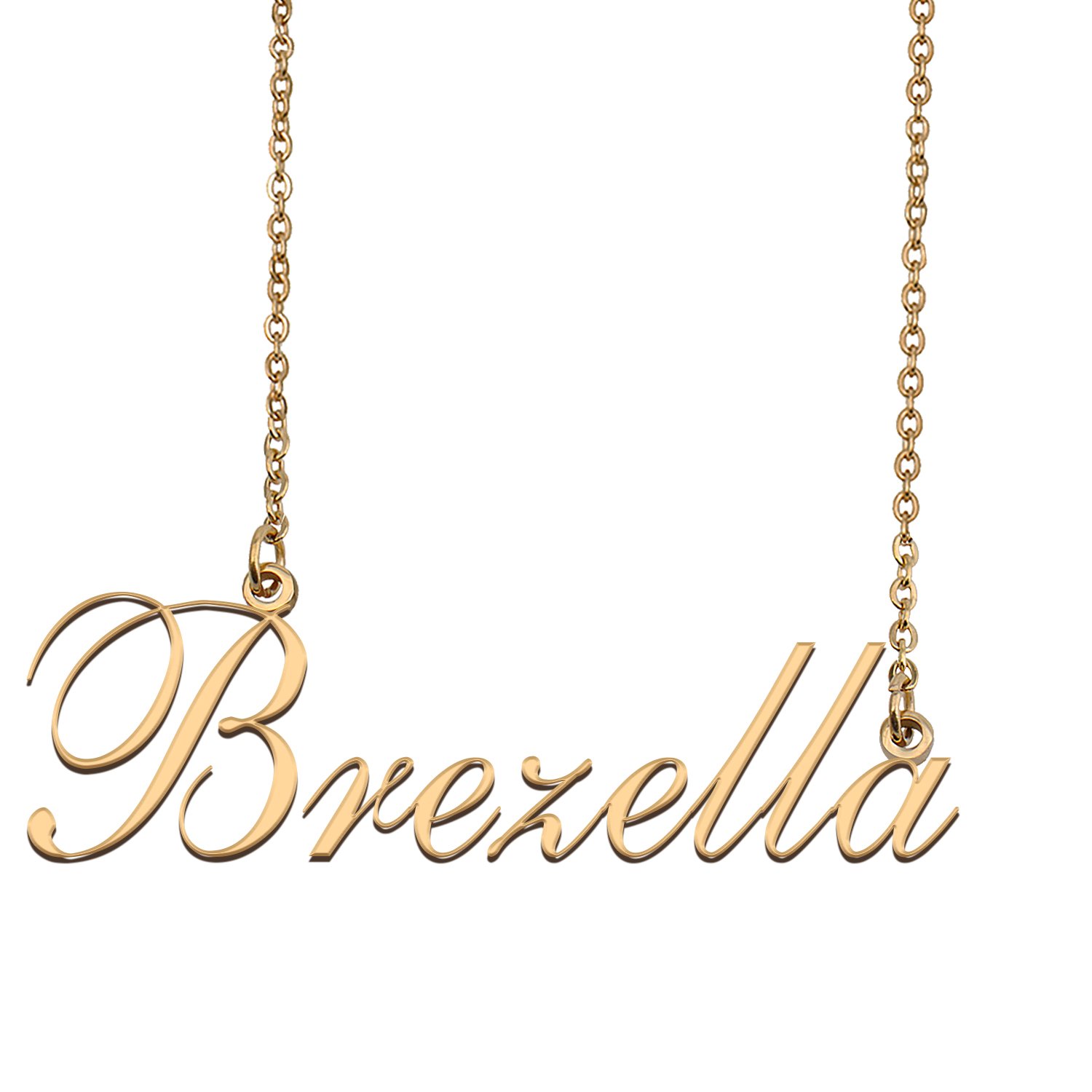 Custom Nameplate Necklace Personalized Jewelry Gifts for Women Brezella