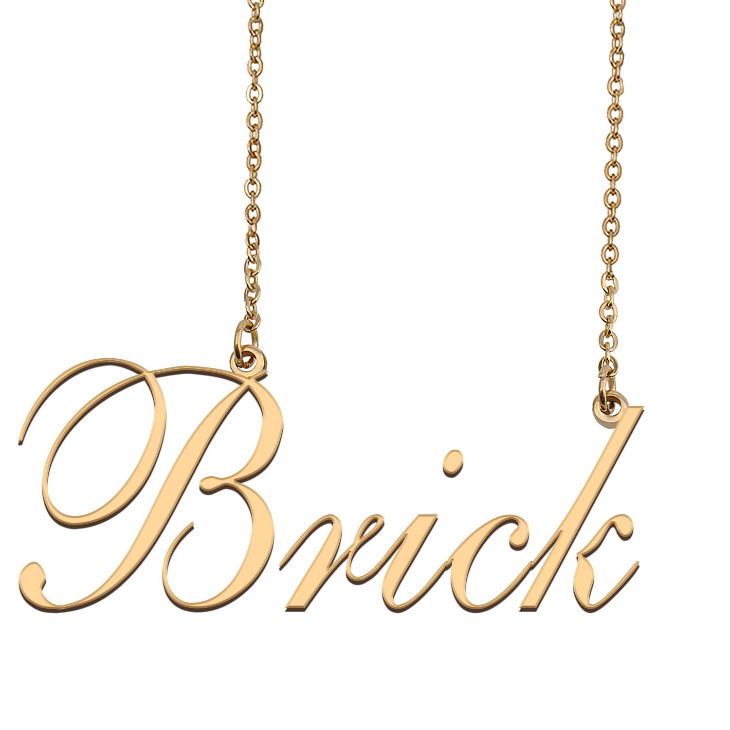 Custom Nameplate Necklace Personalized Jewelry Gifts for Women Brick