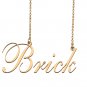 Custom Nameplate Necklace Personalized Jewelry Gifts for Women Brick