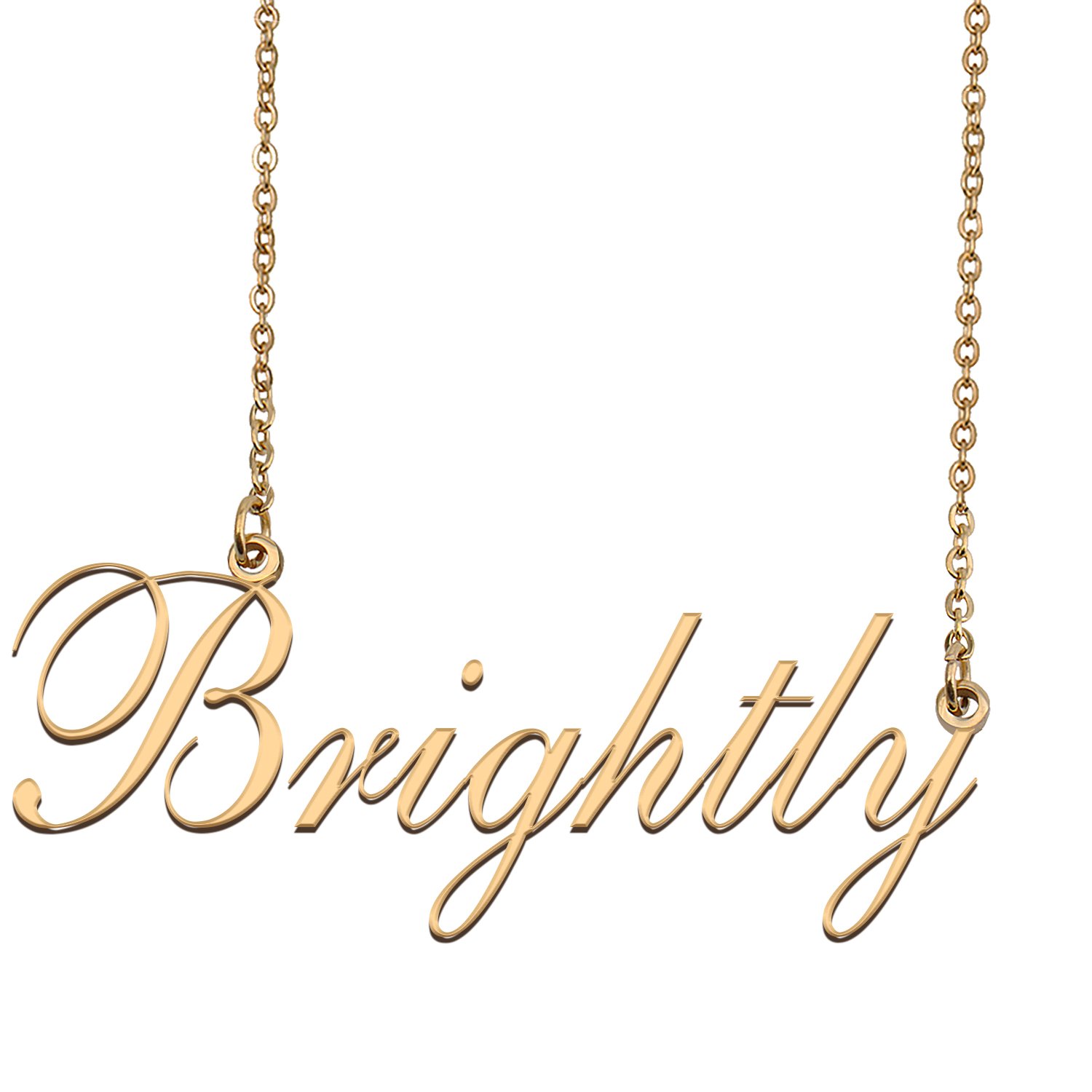 Custom Nameplate Necklace Personalized Jewelry Gifts for Women Brightly