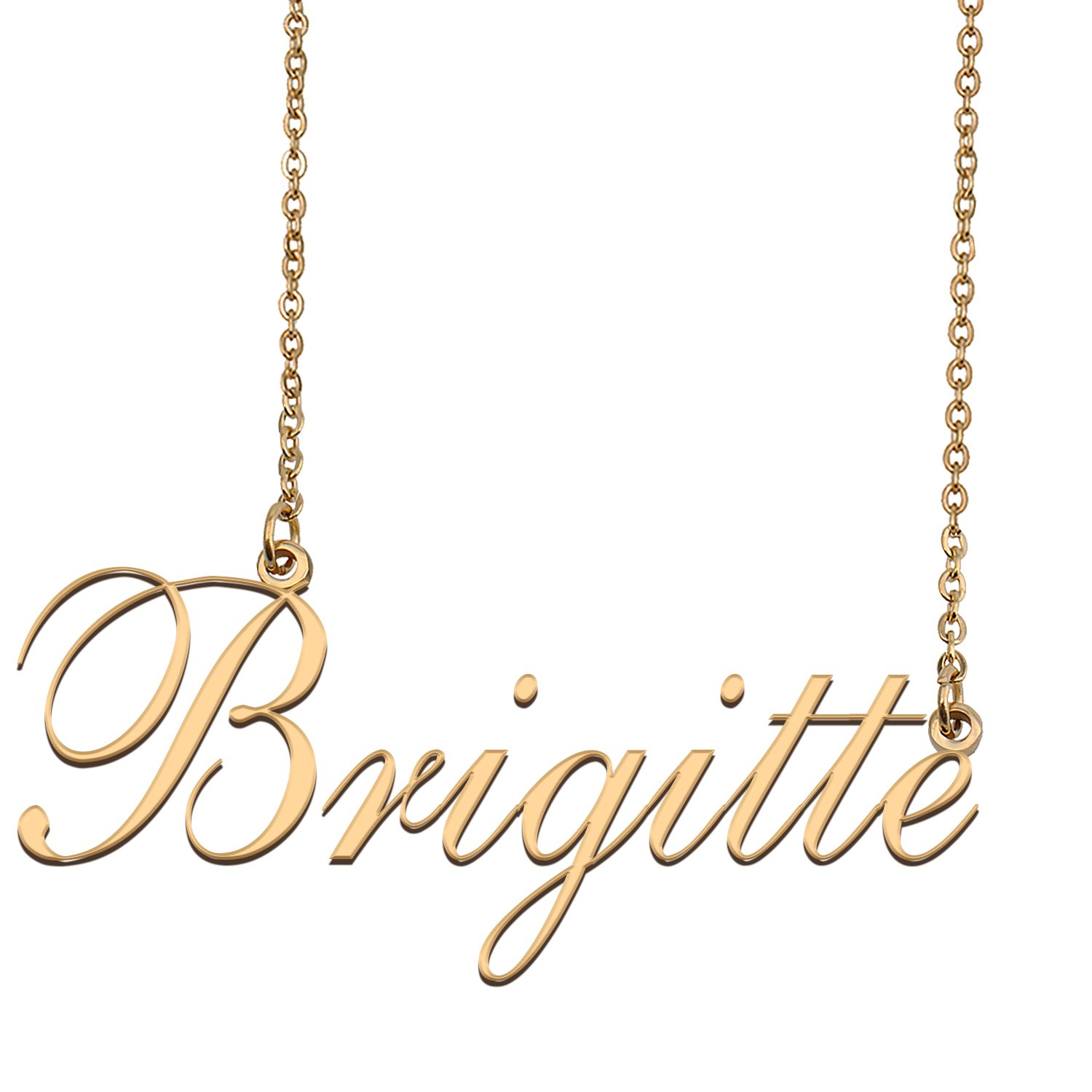Custom Nameplate Necklace Personalized Jewelry Gifts for Women Brigitte