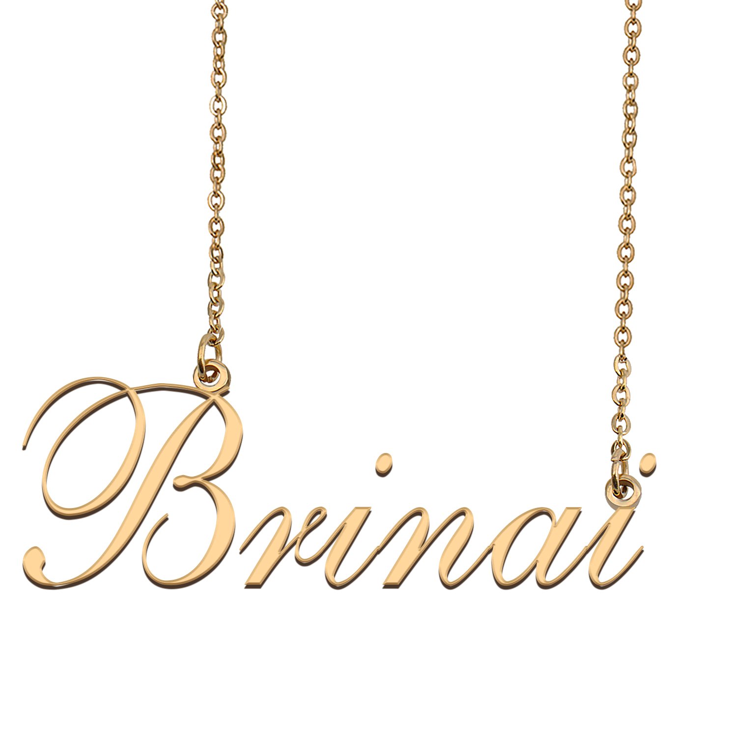 Custom Nameplate Necklace Personalized Jewelry Gifts for Women Brinai