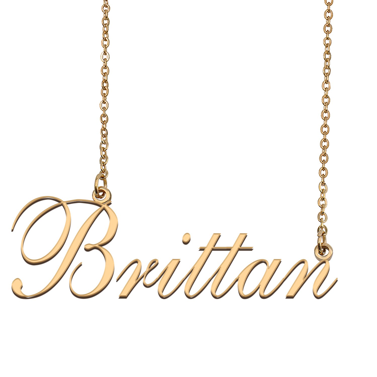 Custom Nameplate Necklace Personalized Jewelry Gifts for Women Brittan
