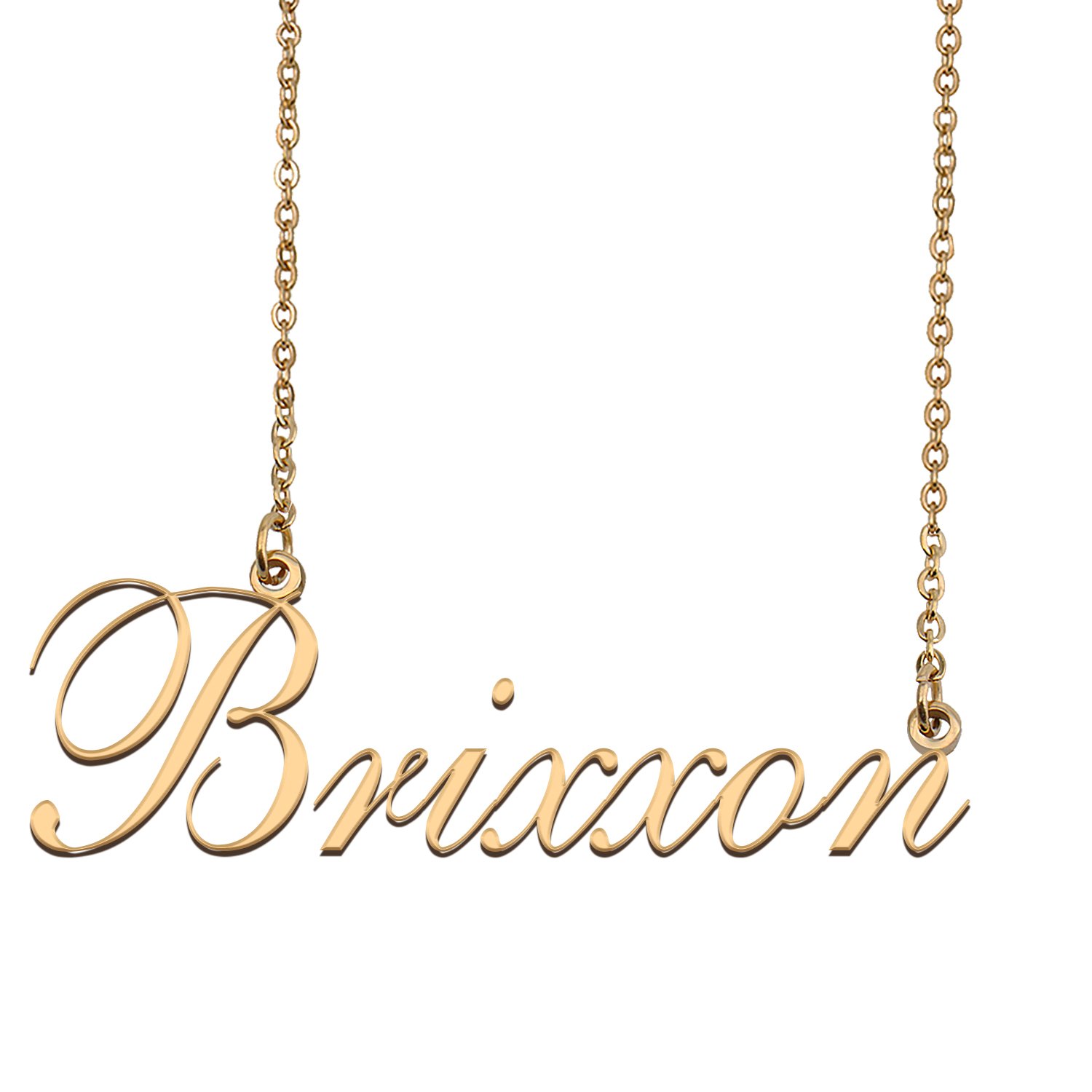 Custom Nameplate Necklace Personalized Jewelry Gifts for Women Brixxon