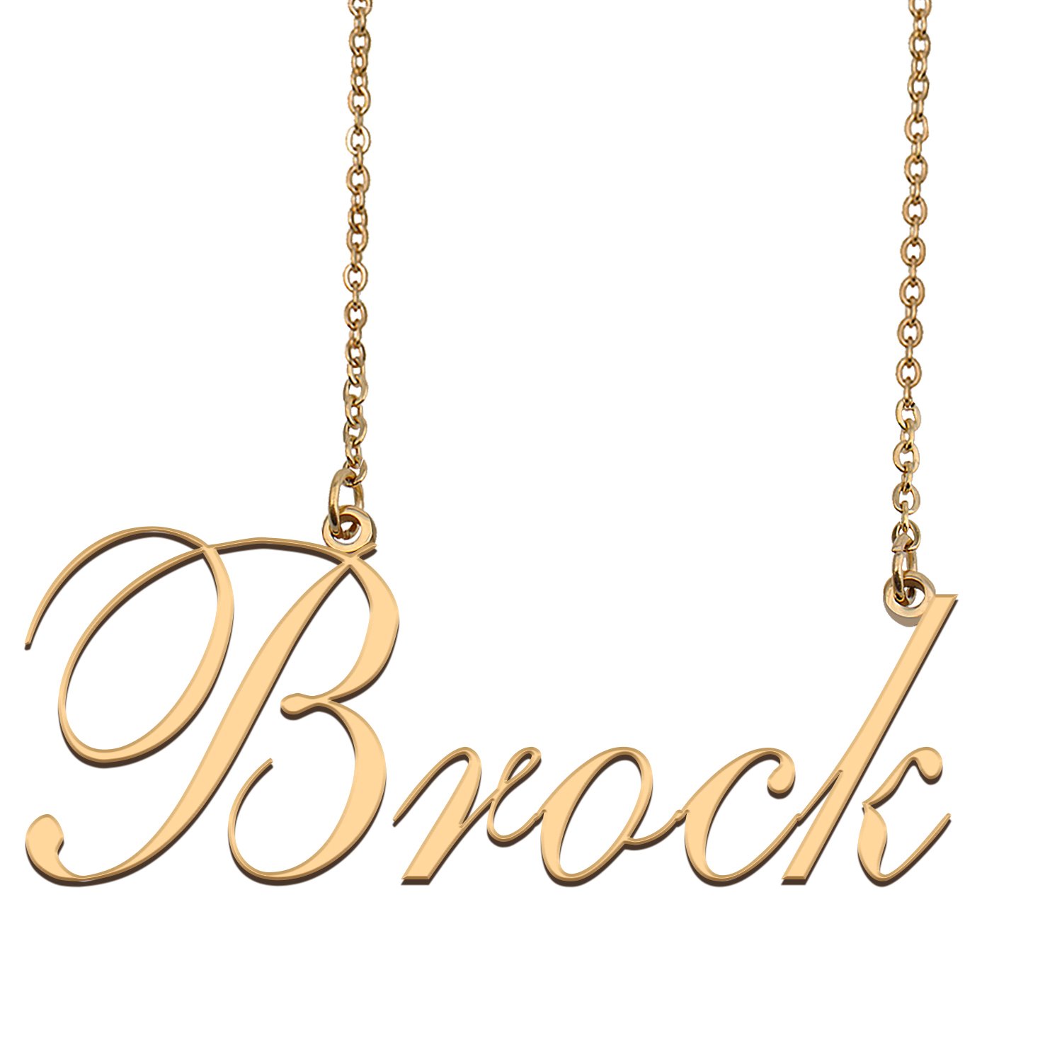 Custom Nameplate Necklace Personalized Jewelry Gifts for Women Brock