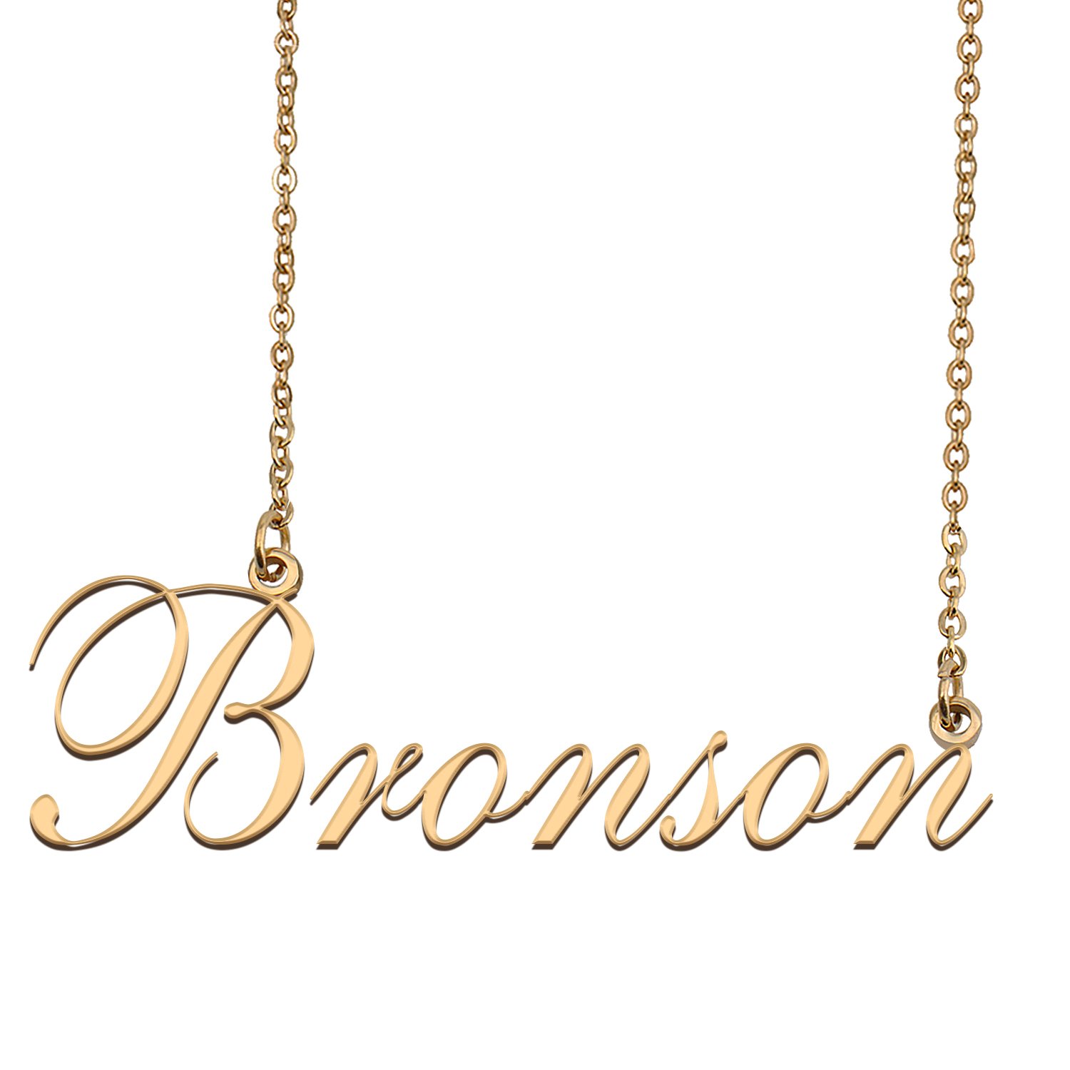 Custom Nameplate Necklace Personalized Jewelry Gifts for Women Bronson