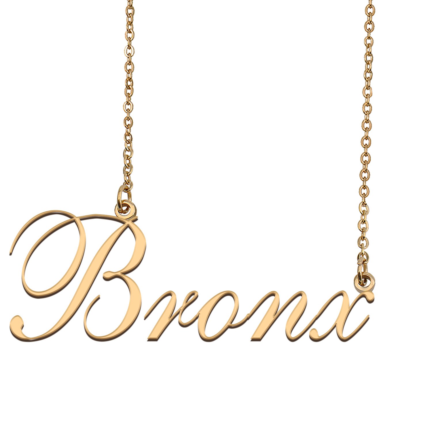 Custom Nameplate Necklace Personalized Jewelry Gifts for Women Bronx