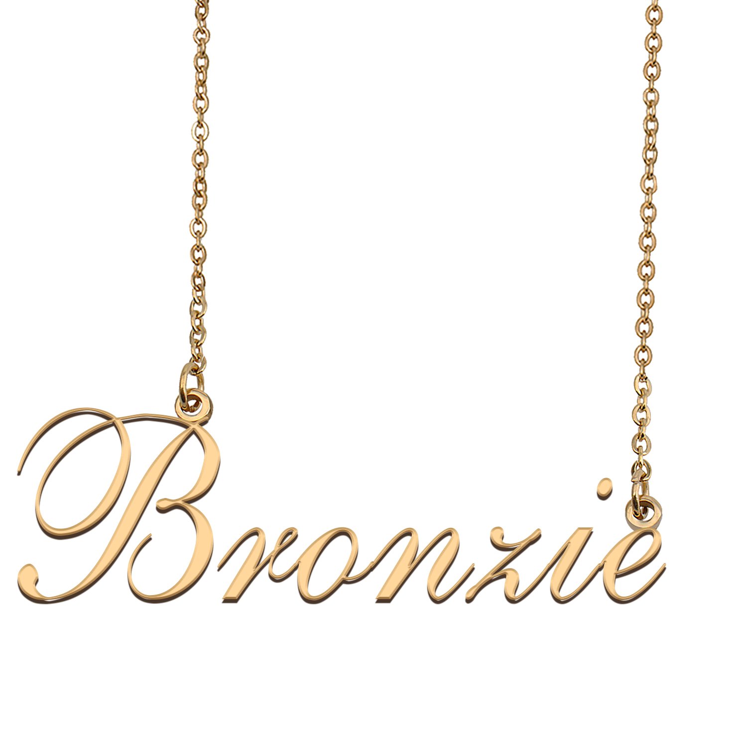 Custom Nameplate Necklace Personalized Jewelry Gifts for Women Bronzie