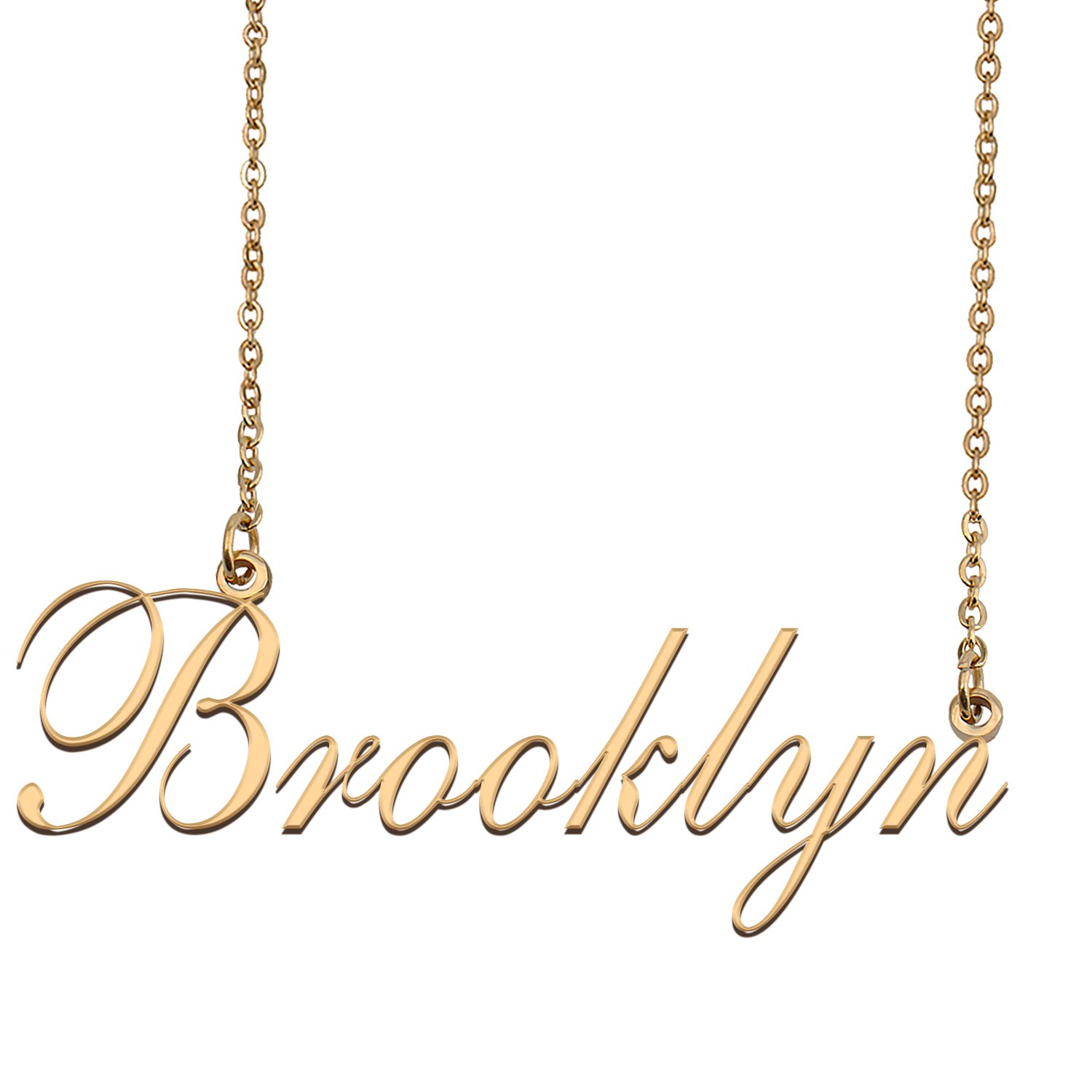Custom Nameplate Necklace Personalized Jewelry Gifts for Women Brooklyn