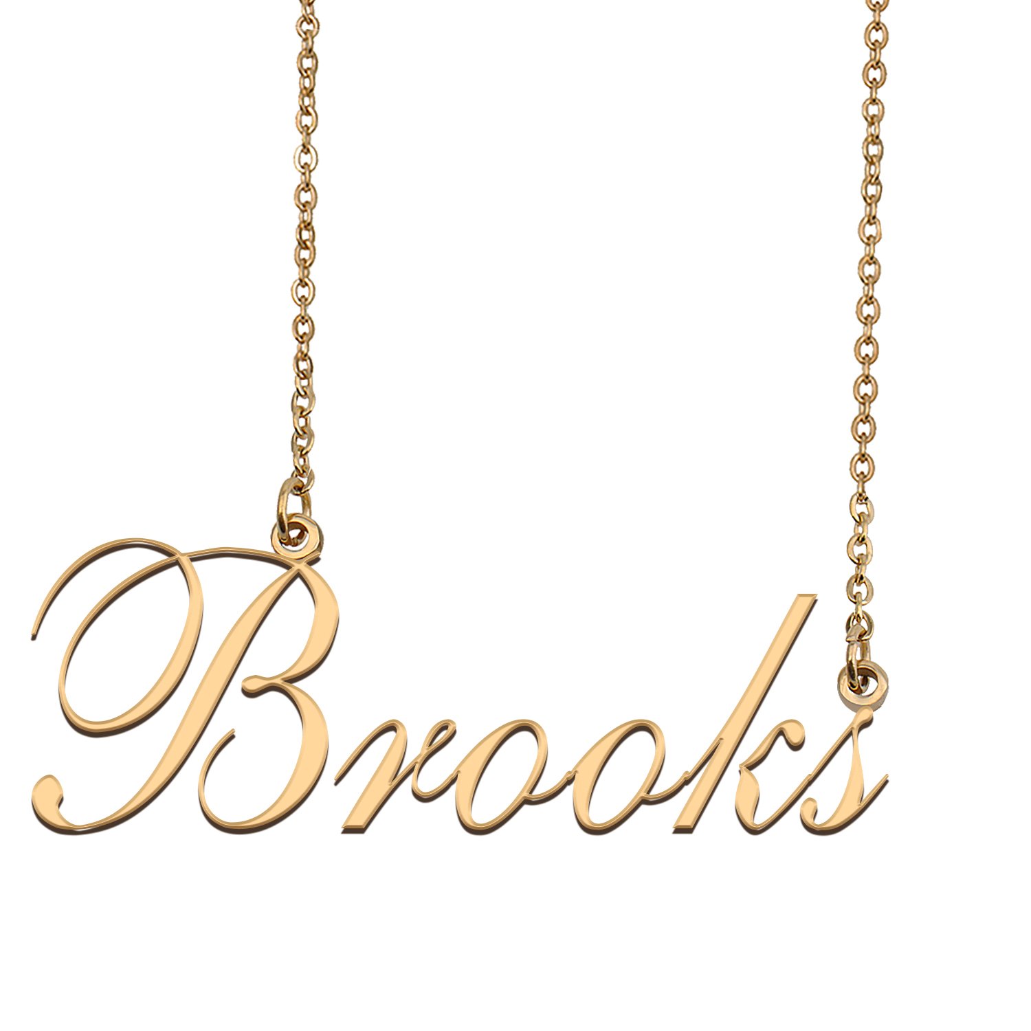 Custom Nameplate Necklace Personalized Jewelry Gifts for Women Brooks