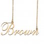 Custom Nameplate Necklace Personalized Jewelry Gifts for Women Brown