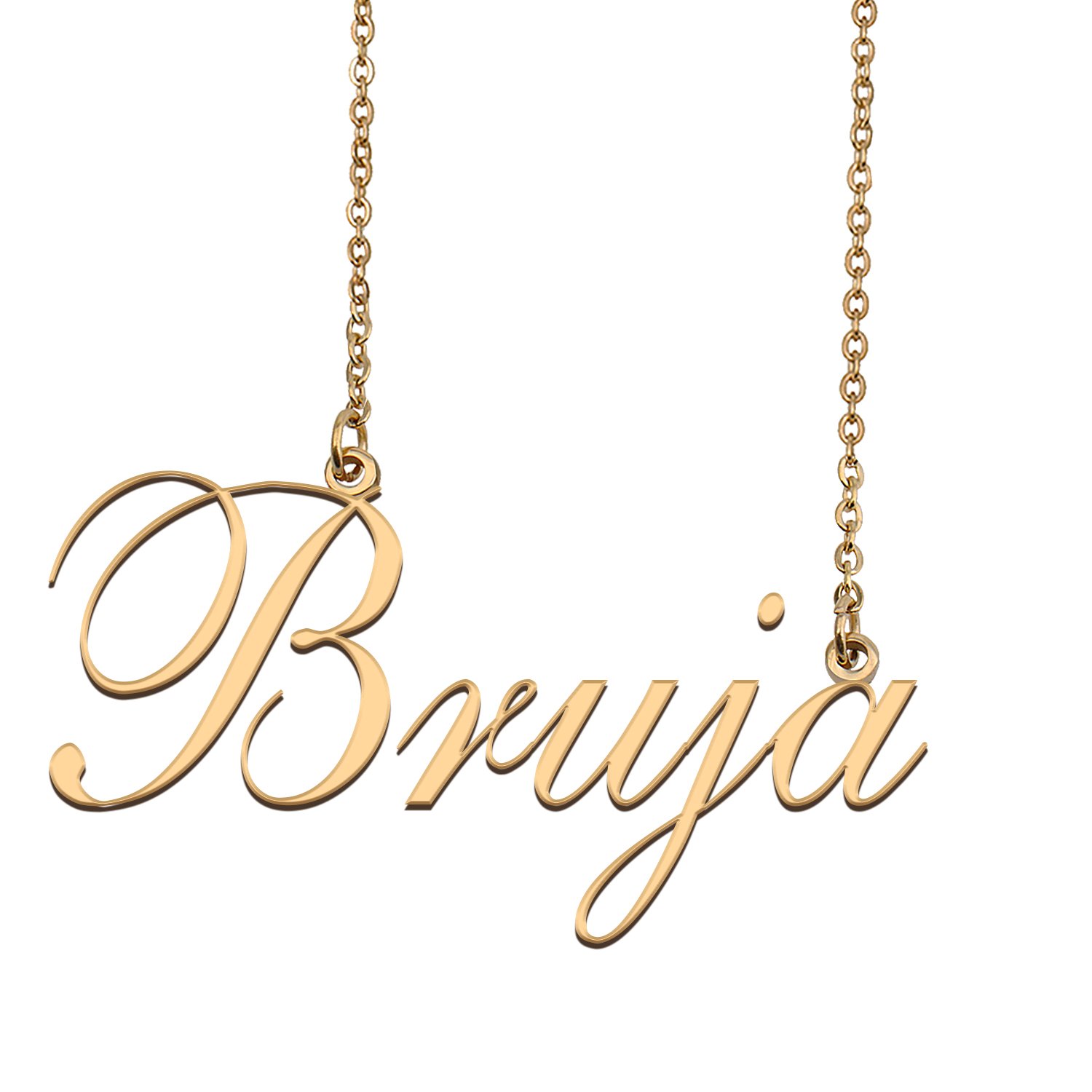 Custom Nameplate Necklace Personalized Jewelry Gifts for Women Bruja