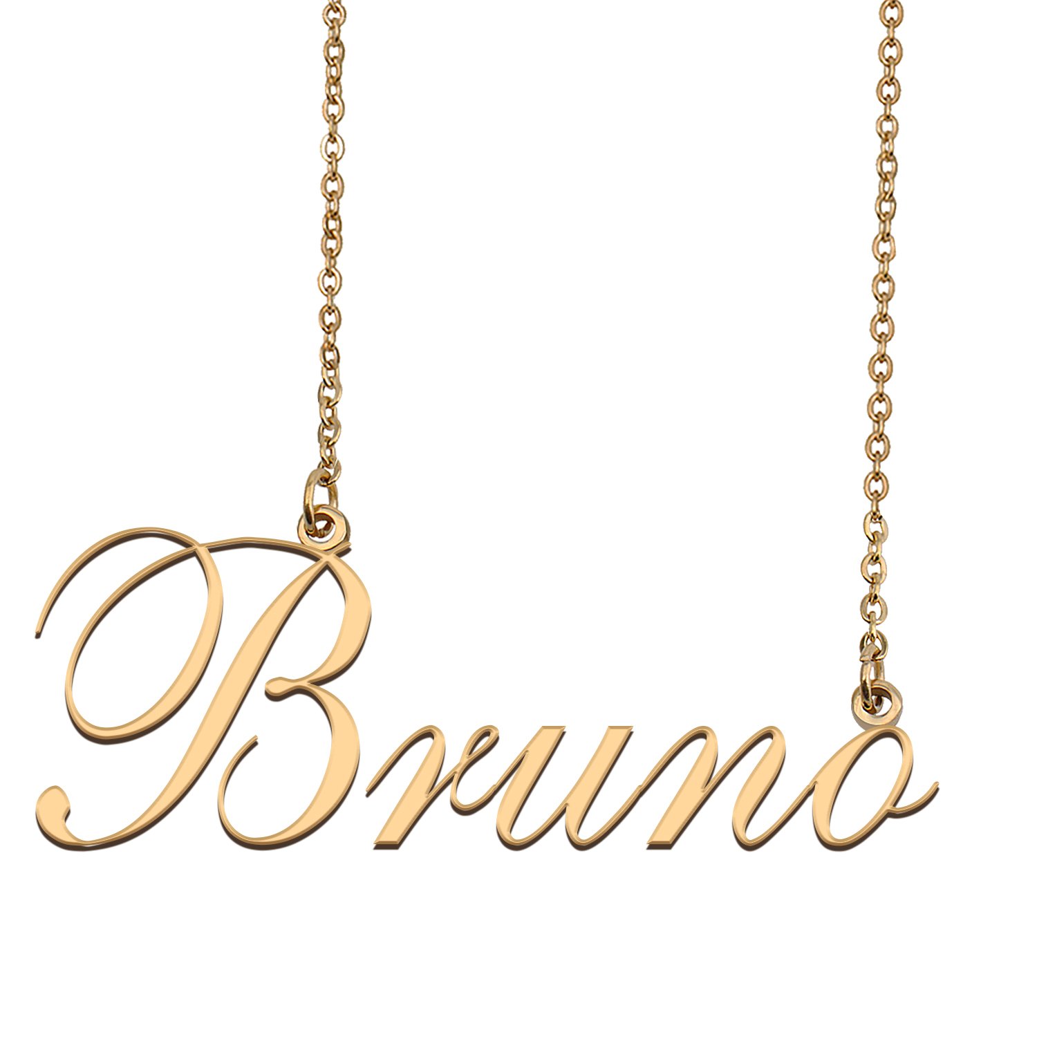 Custom Nameplate Necklace Personalized Jewelry Gifts for Women Bruno