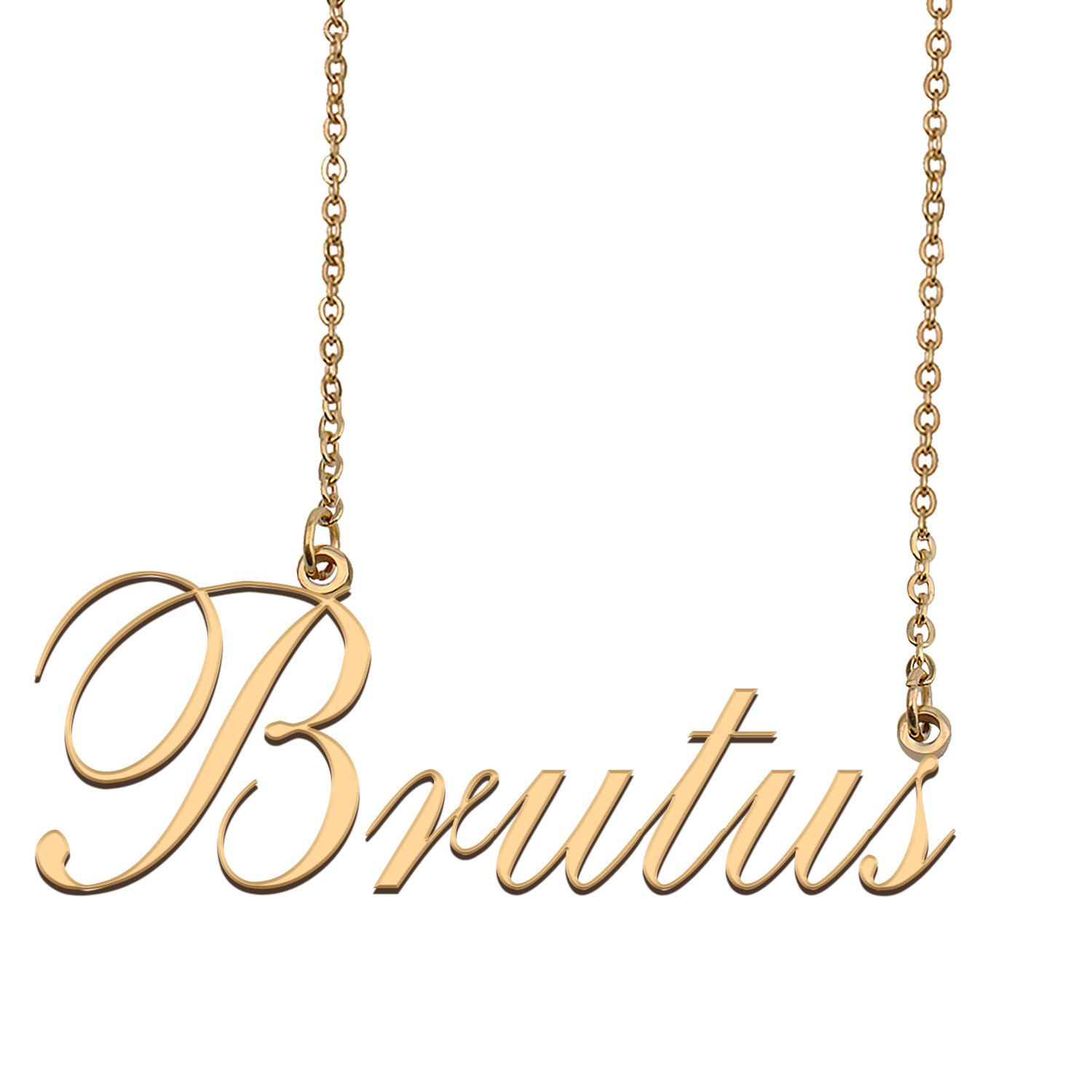 Custom Nameplate Necklace Personalized Jewelry Gifts for Women Brutus