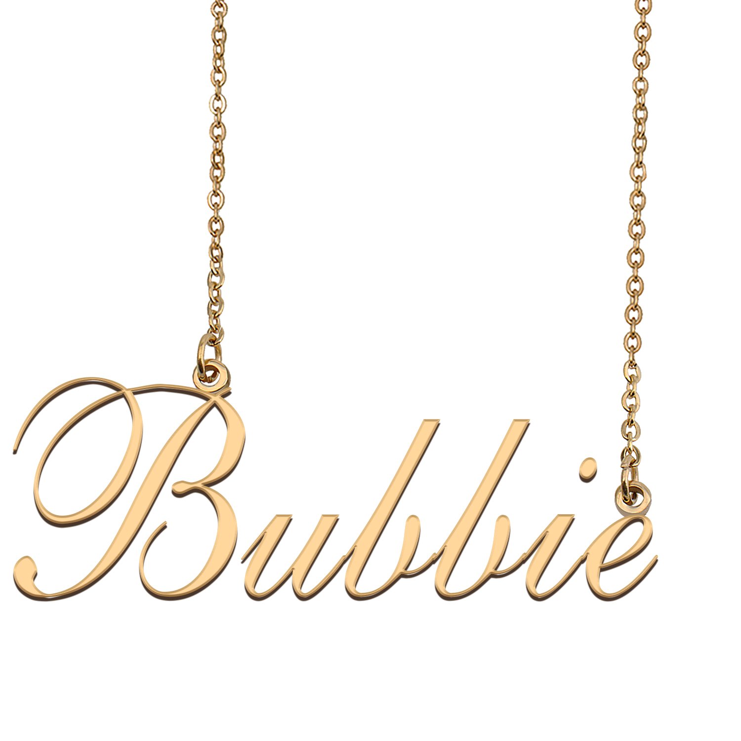 Custom Nameplate Necklace Personalized Jewelry Gifts for Women Bubbie