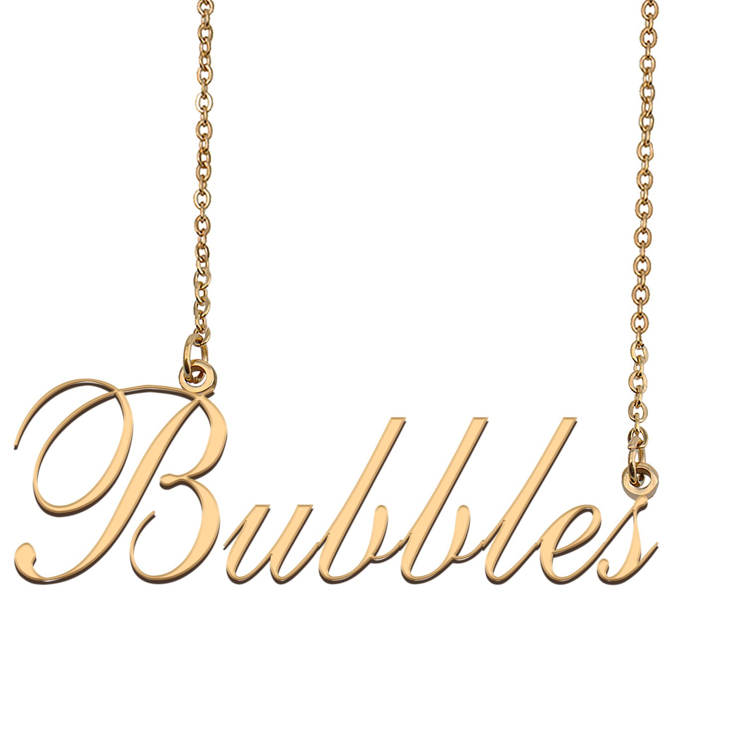 Custom Nameplate Necklace Personalized Jewelry Gifts for Women Bubbles