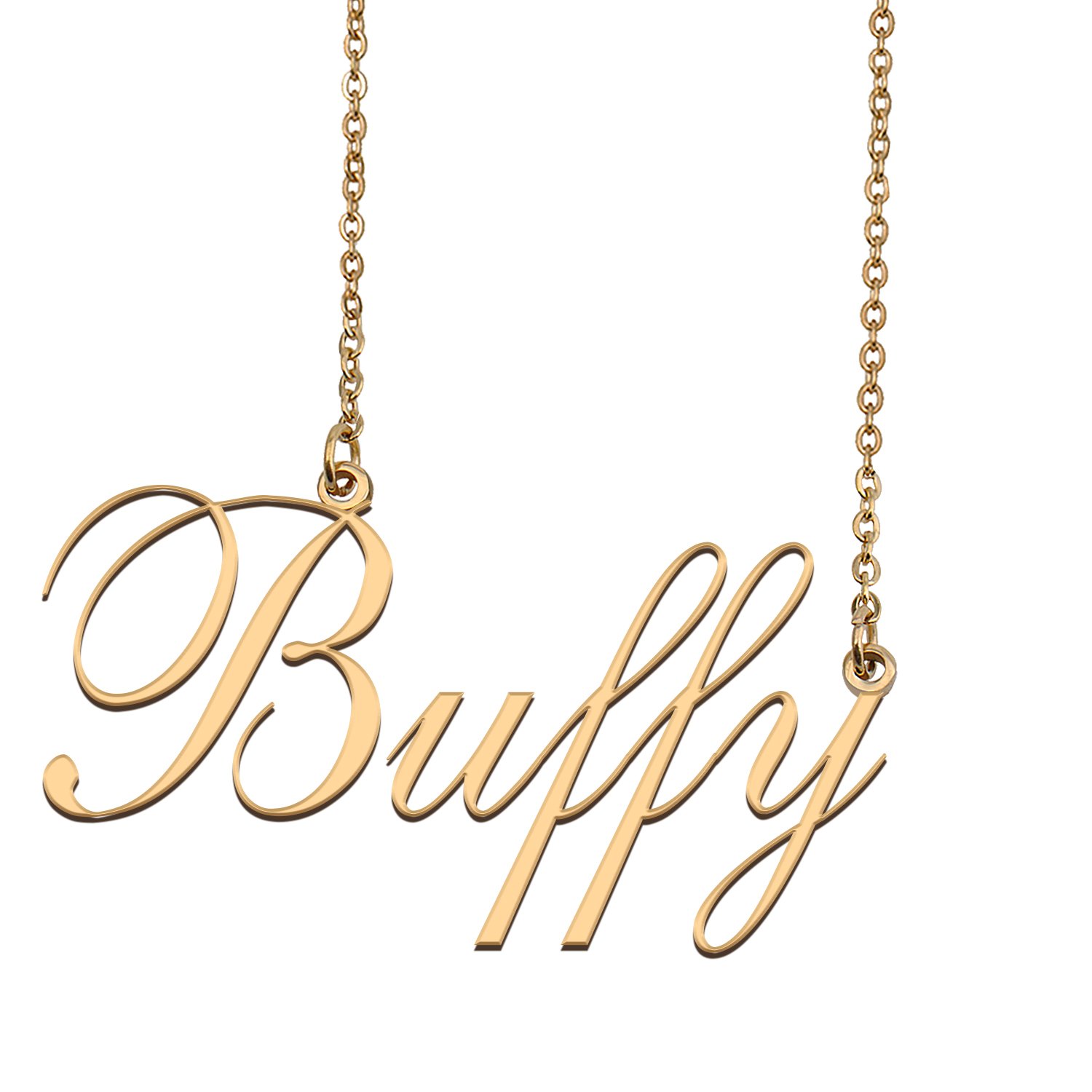 Custom Nameplate Necklace Personalized Jewelry Gifts for Women Buffy
