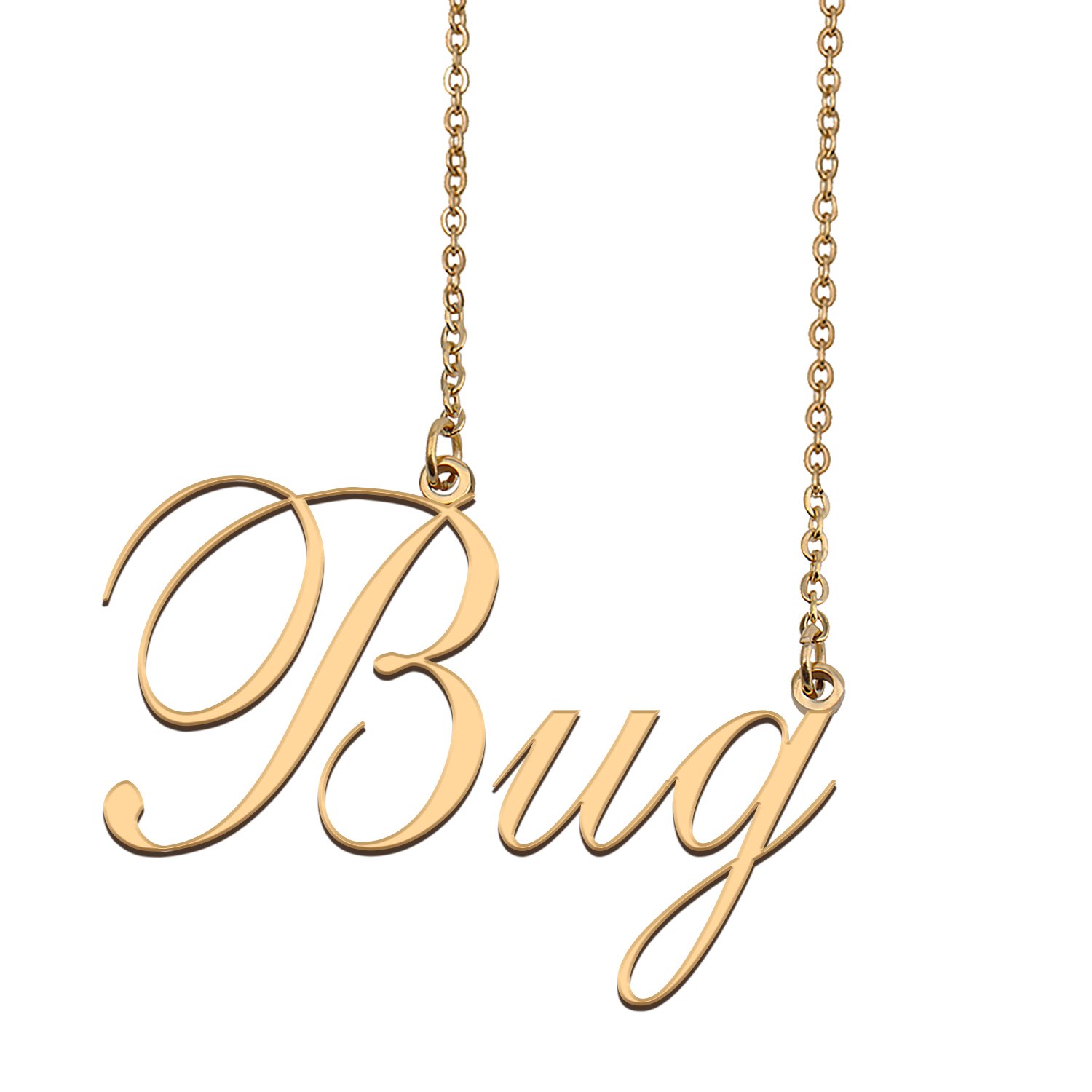 Custom Nameplate Necklace Personalized Jewelry Gifts for Women Bug