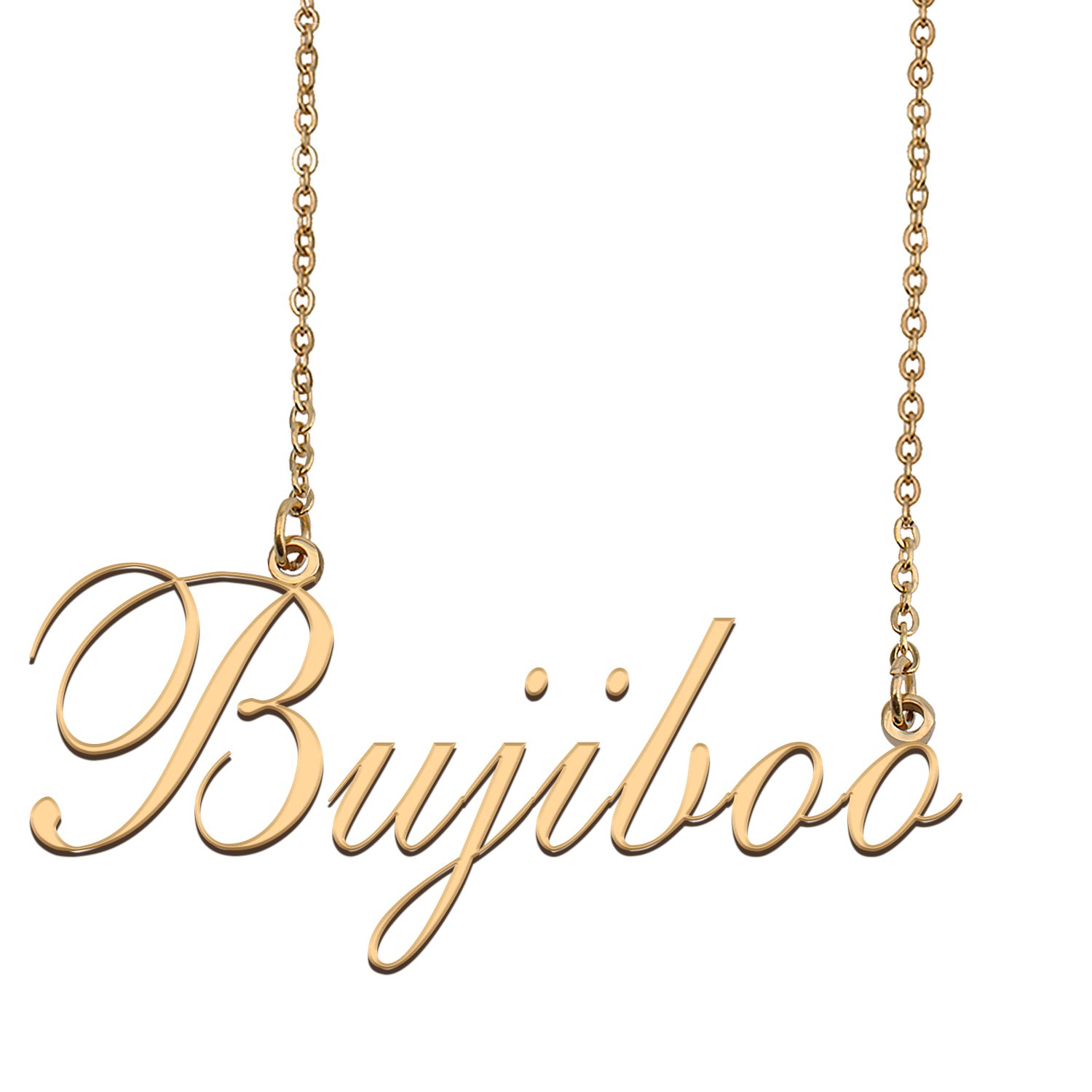 Custom Nameplate Necklace Personalized Jewelry Gifts for Women Bujiboo