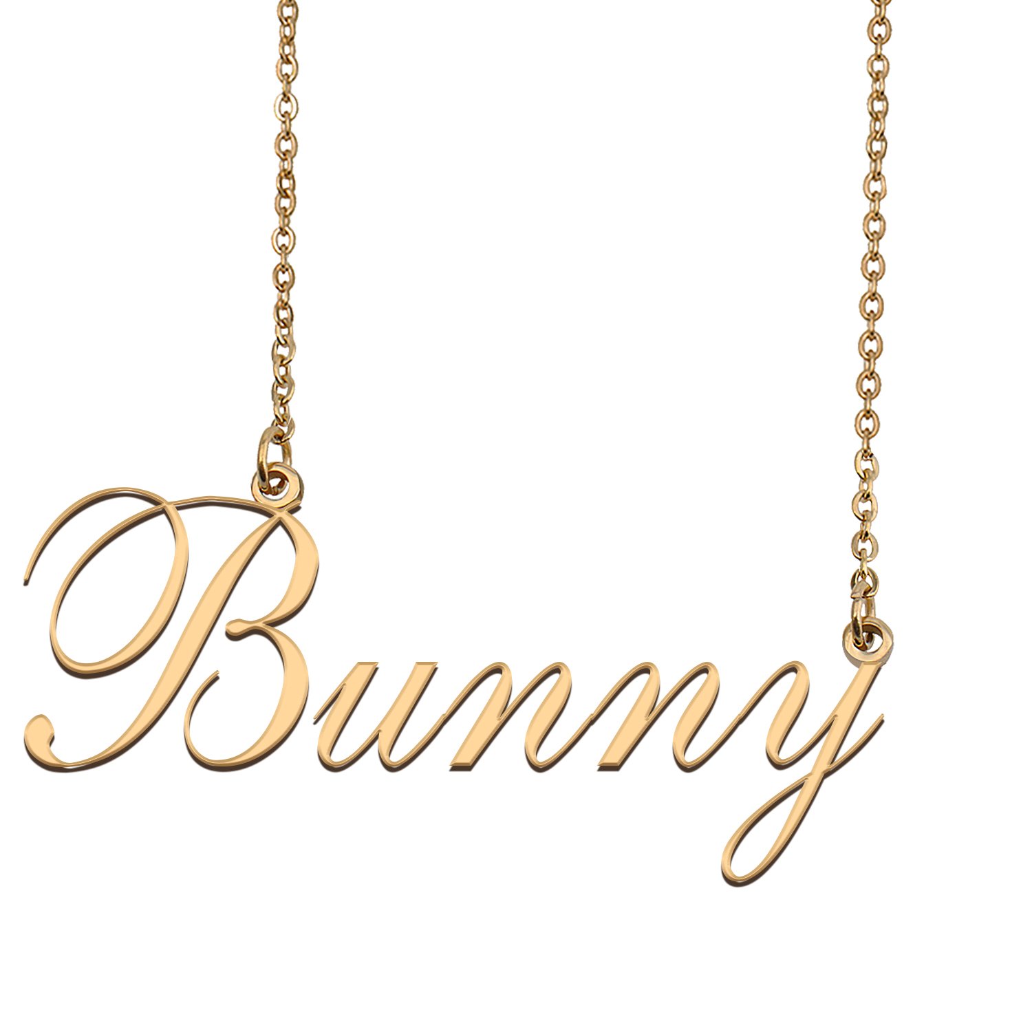 Custom Nameplate Necklace Personalized Jewelry Gifts for Women Bunny