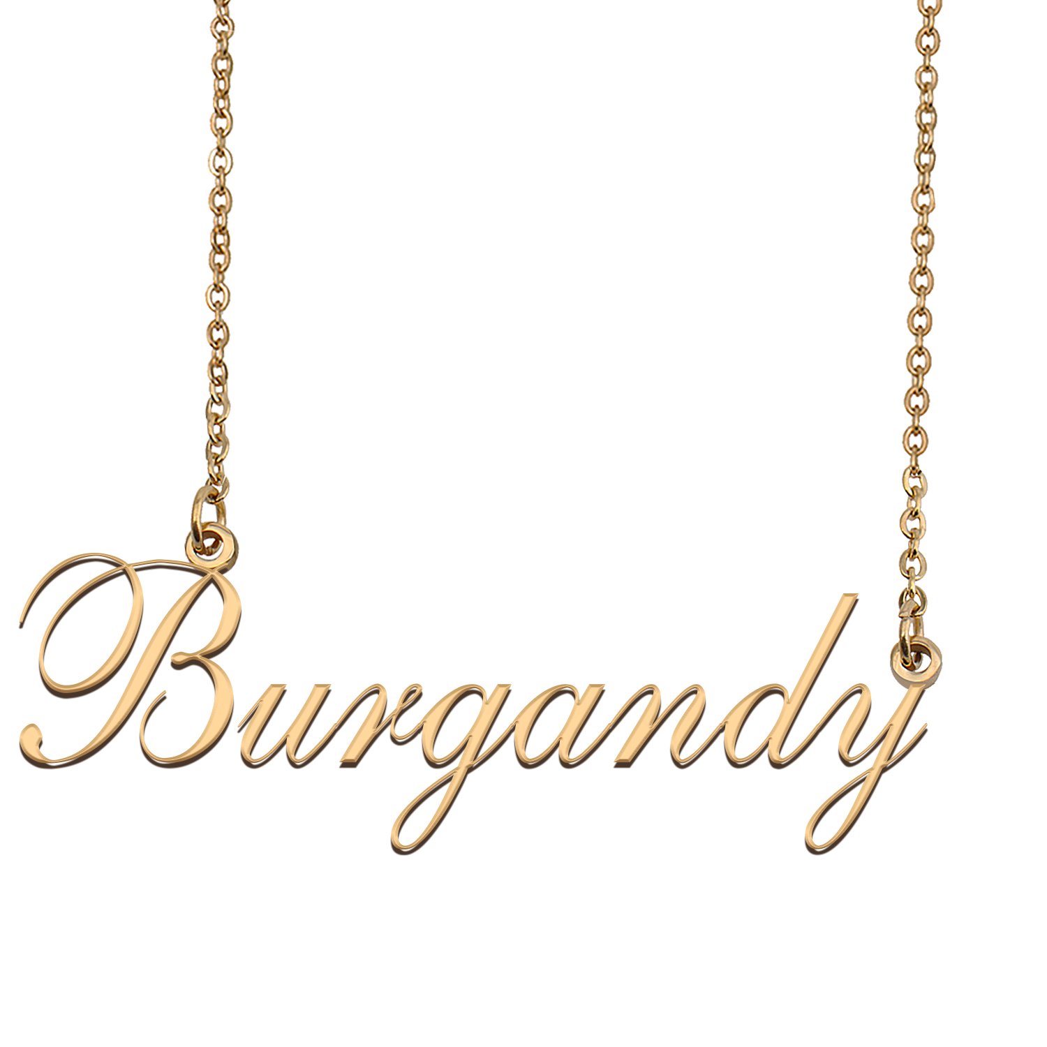 Custom Nameplate Necklace Personalized Jewelry Gifts for Women Burgandy