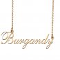 Custom Nameplate Necklace Personalized Jewelry Gifts for Women Burgandy