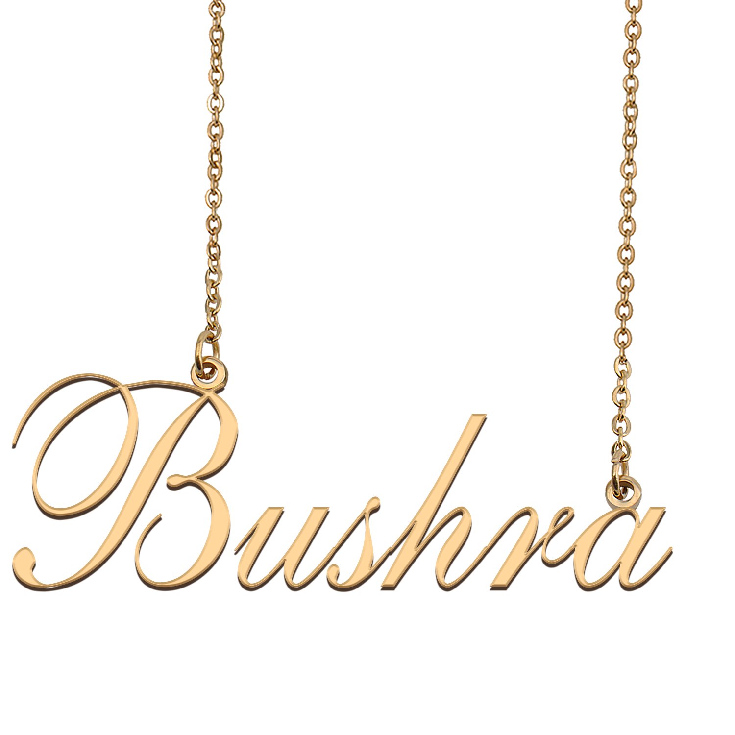 Custom Nameplate Necklace Personalized Jewelry Gifts for Women Bushra