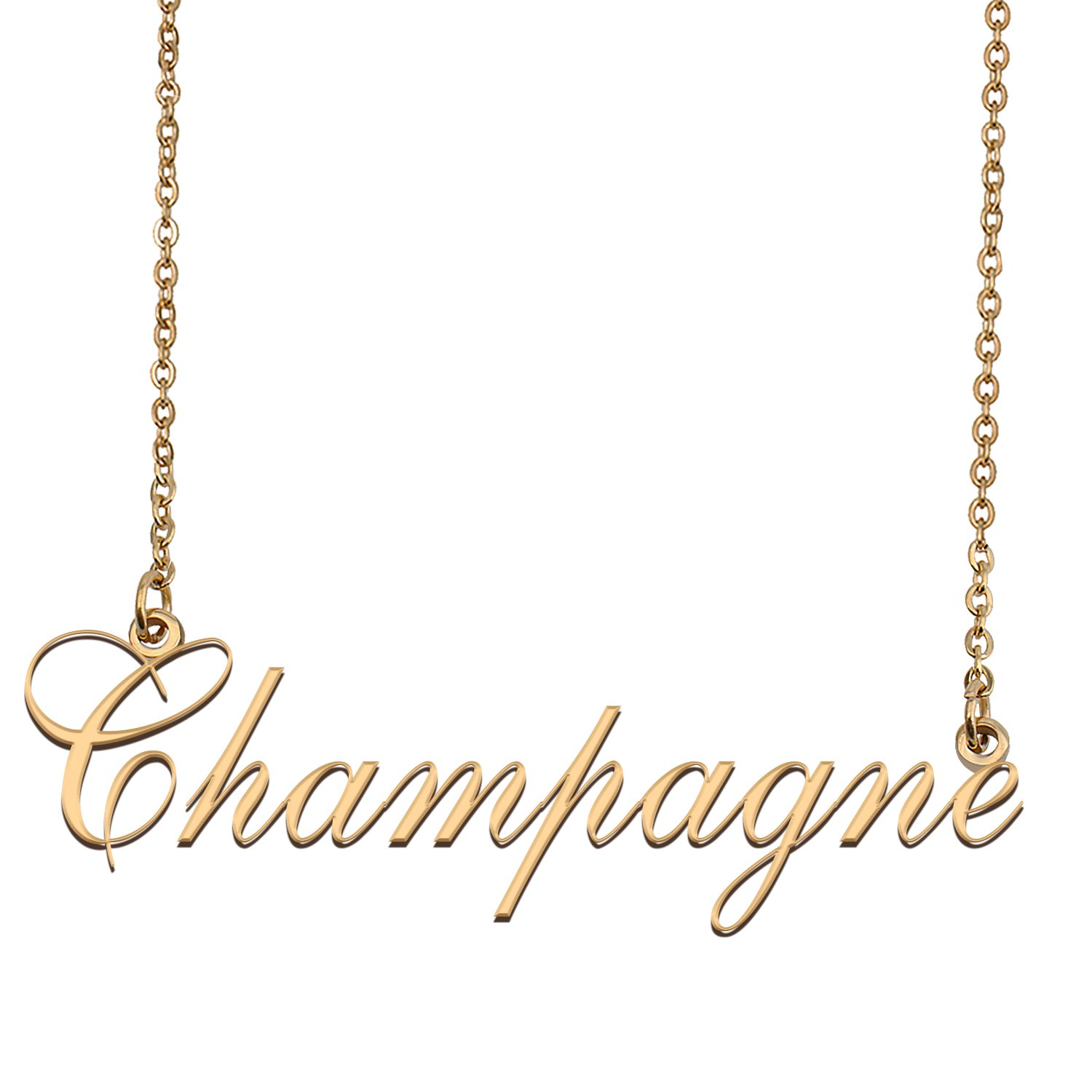 Custom Made Dainty My Name Necklace Best Friendship Jewelry Gifts for Her Champagne