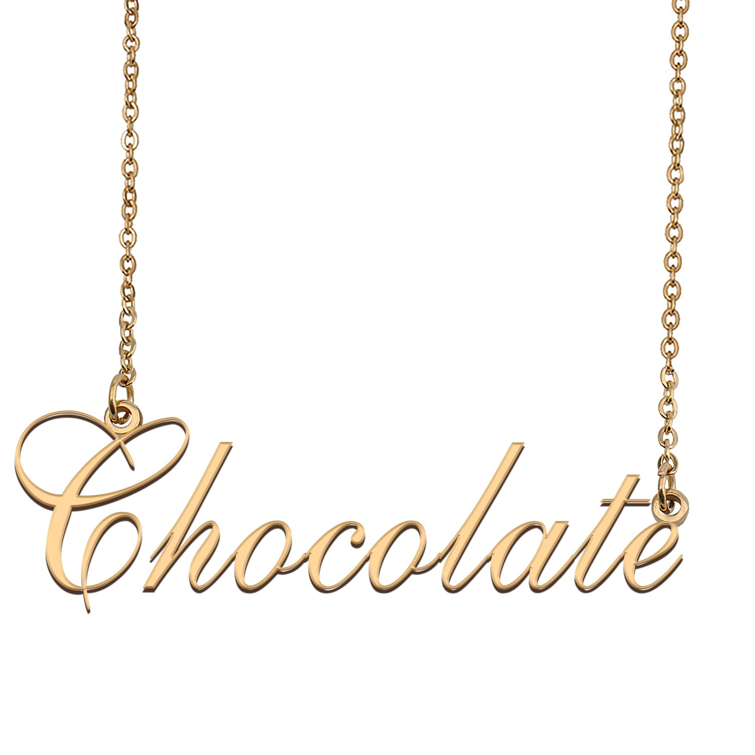 Custom Made Dainty My Name Necklace Best Friendship Jewelry Gifts for Her Chocolate