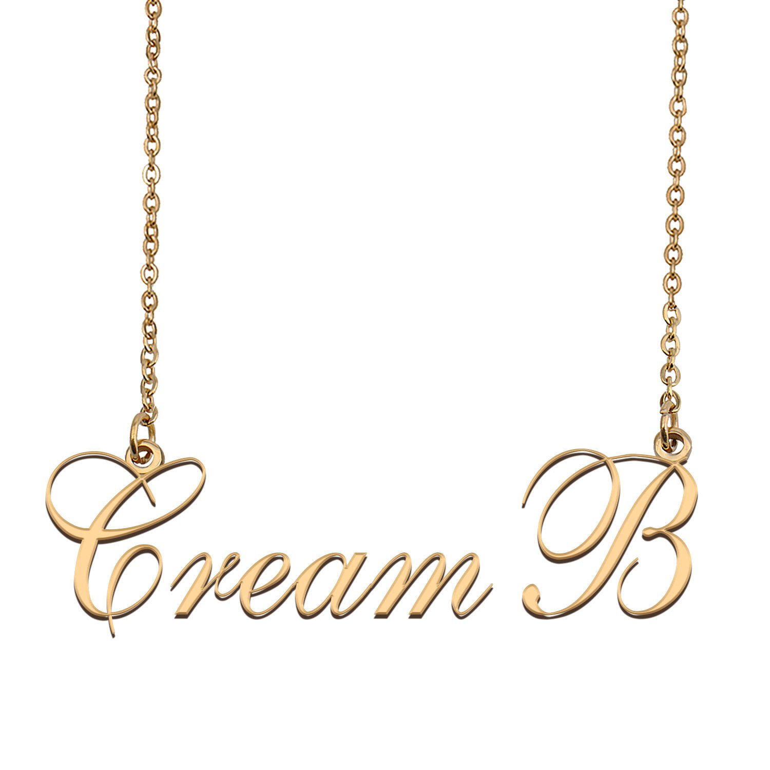 Personalized Any Name Necklace Charm Jewelry for Mother New Mom CreamB