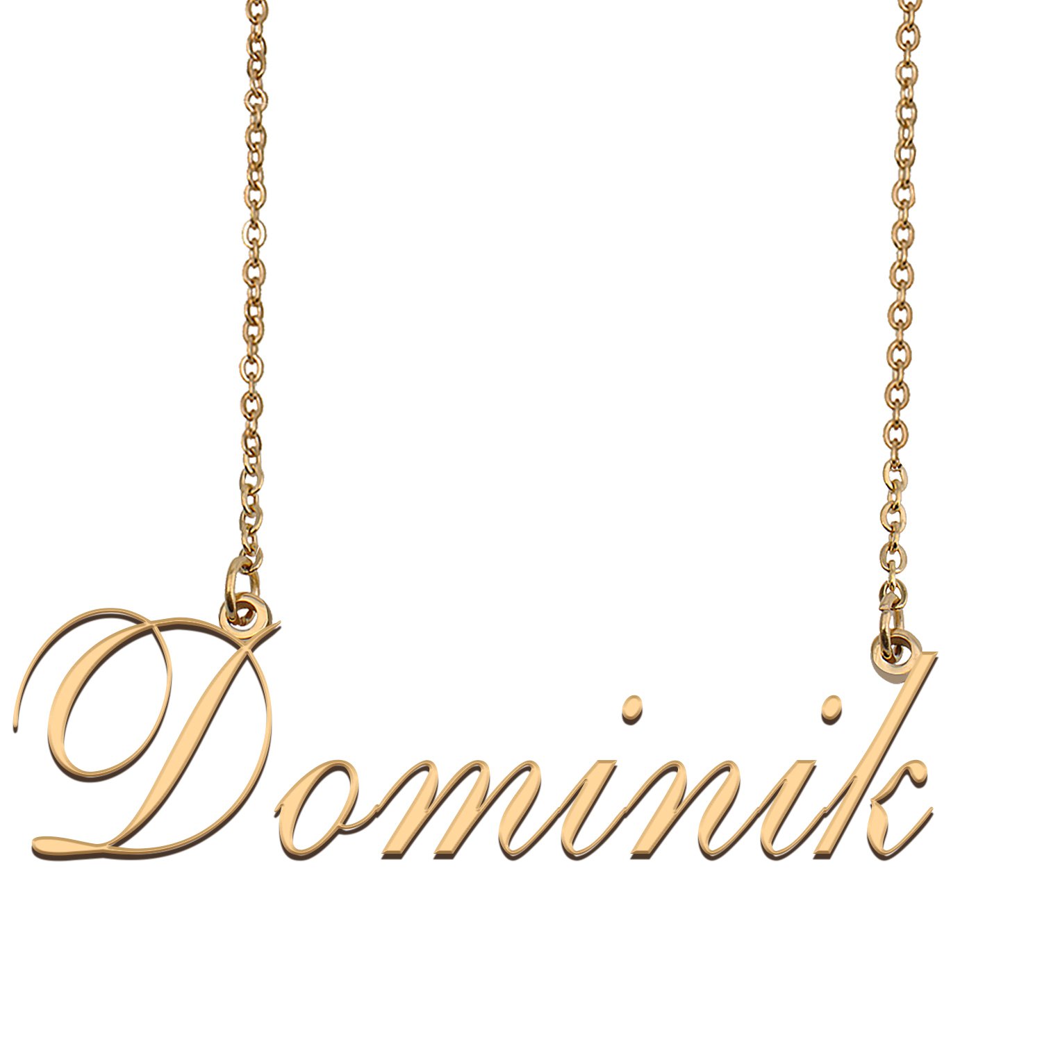 Custom Unique Charm Name Necklace Best Bridesmaid Jewelry Gifts for Her Dominik