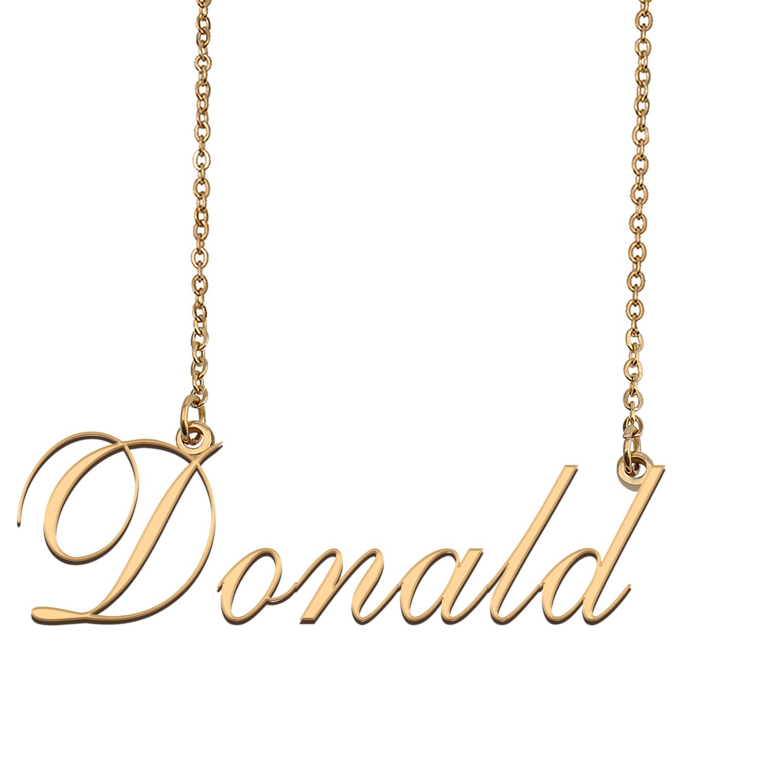 Custom Unique Charm Name Necklace Best Bridesmaid Jewelry Gifts for Her Donald
