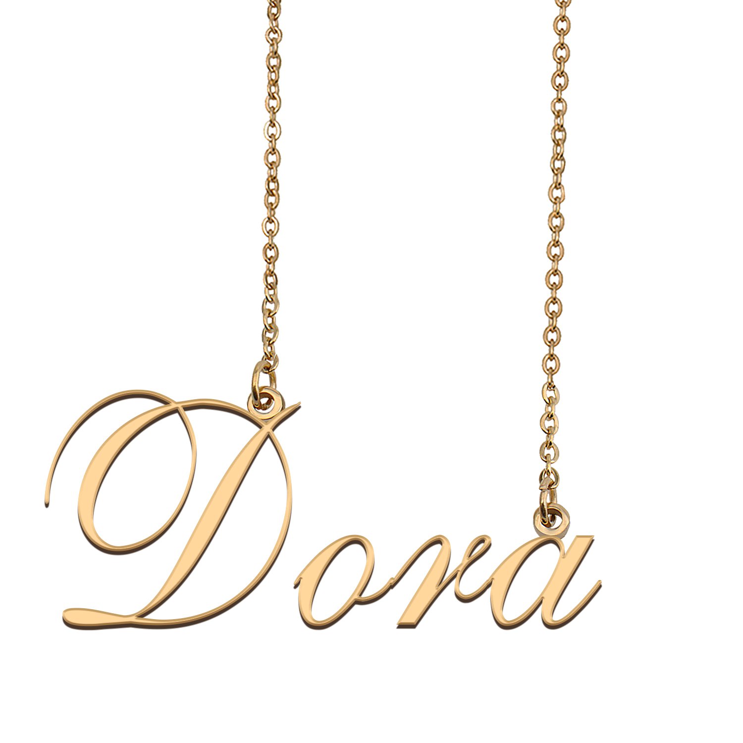 Custom Unique Charm Name Necklace Best Bridesmaid Jewelry Gifts for Her Dora