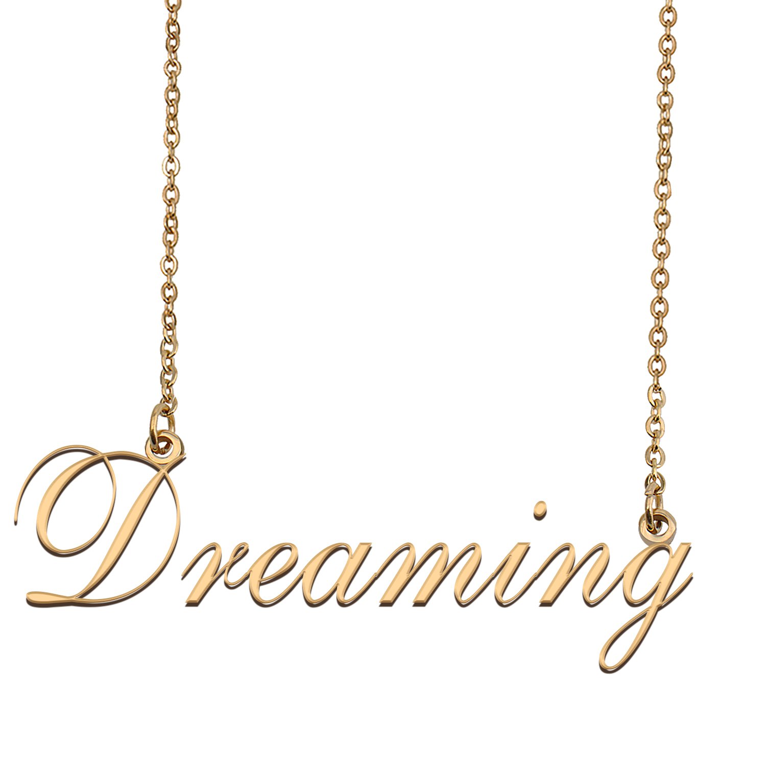 Custom Unique Charm Name Necklace Best Bridesmaid Jewelry Gifts for Her Dreaming