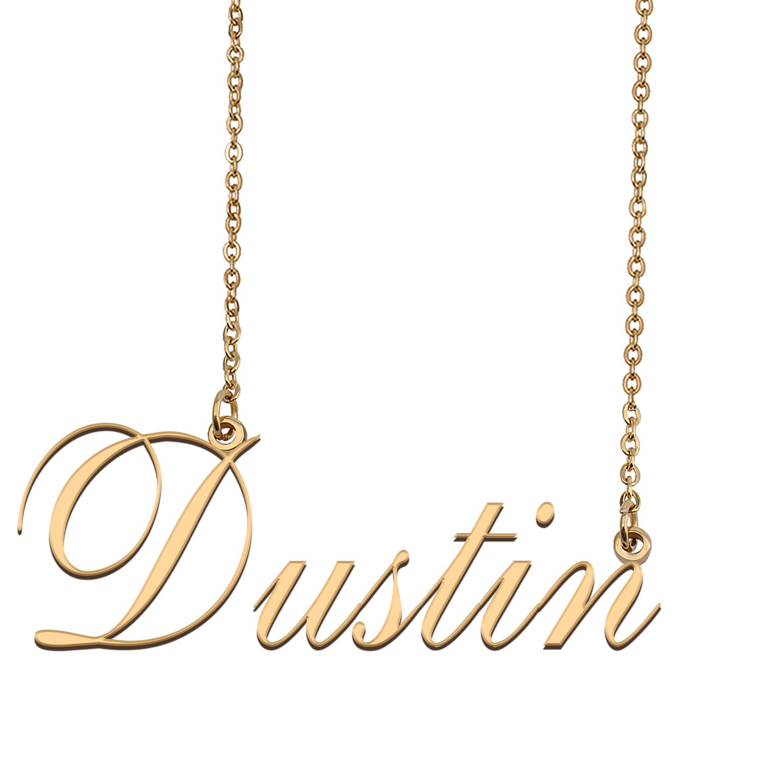 Custom Unique Charm Name Necklace Best Bridesmaid Jewelry Gifts for Her Dustin