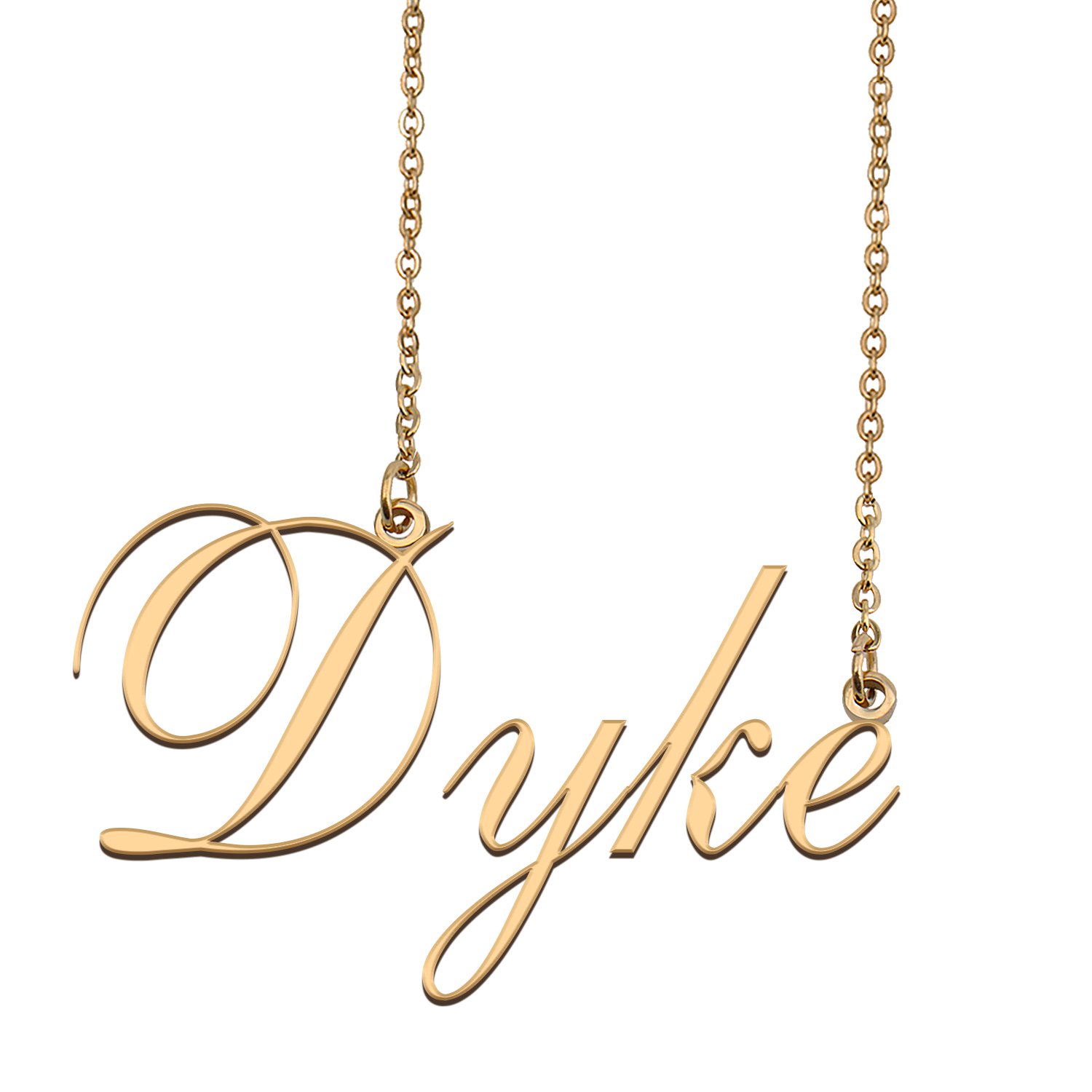 Custom Unique Charm Name Necklace Best Bridesmaid Jewelry Gifts for Her Dyke