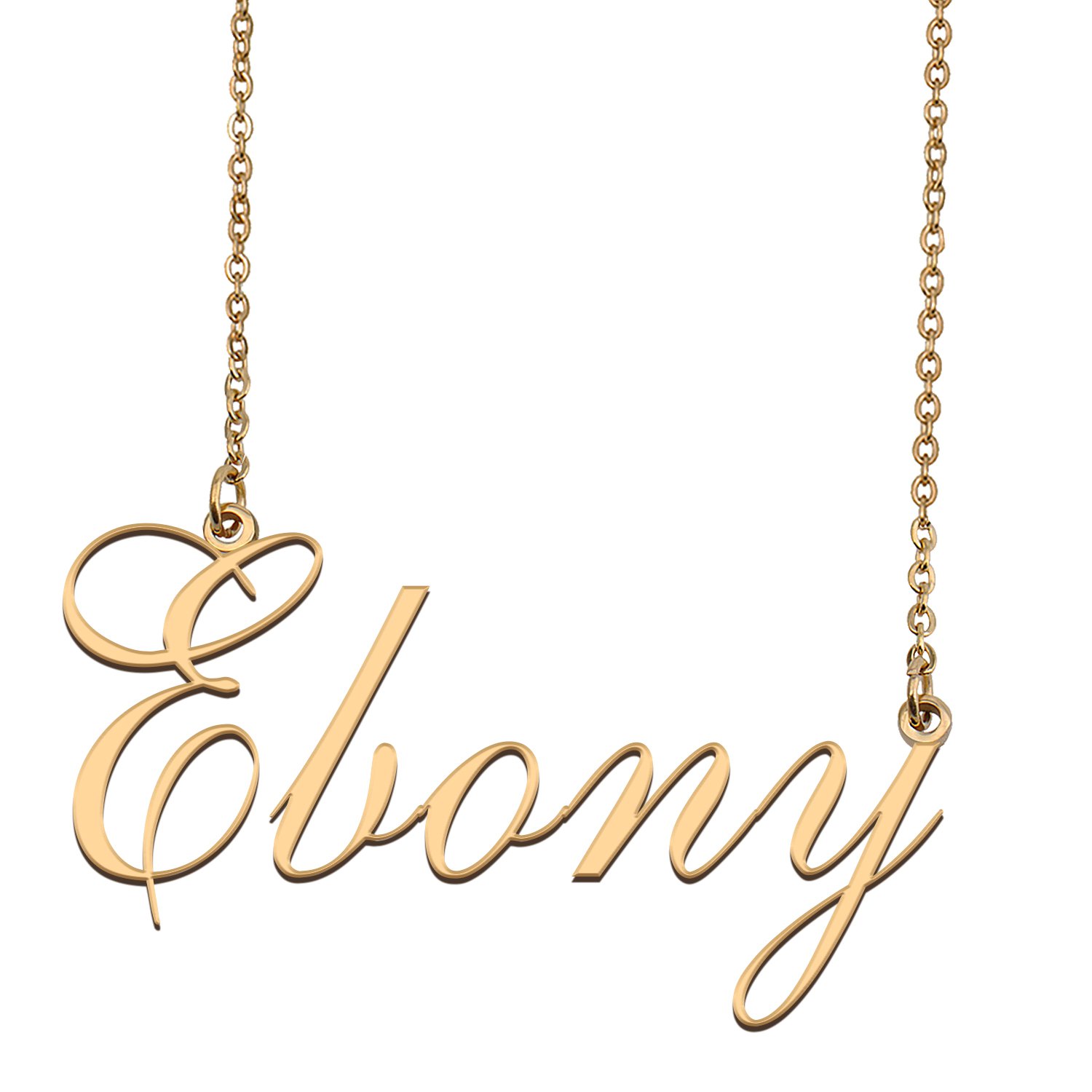 Custom Unique Charm Name Necklace Best Bridesmaid Jewelry Gifts for Her Ebony