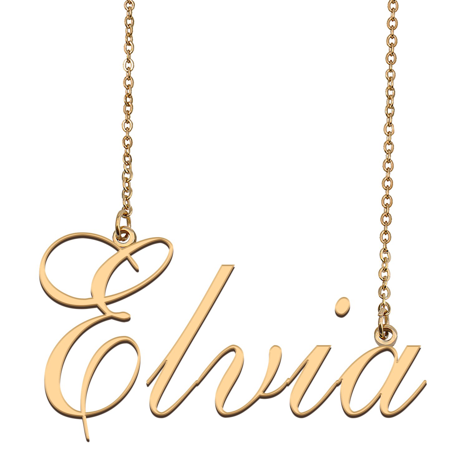 Custom Unique Charm Name Necklace Best Bridesmaid Jewelry Gifts for Her Elvia