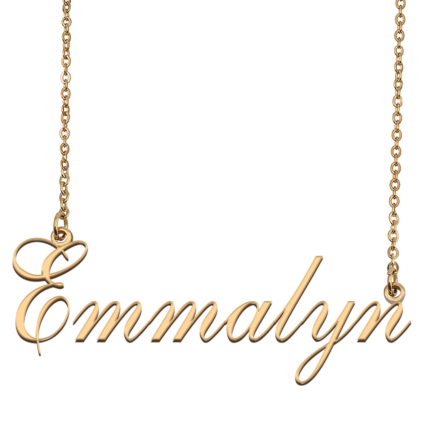 Custom Unique Charm Name Necklace Best Bridesmaid Jewelry Gifts for Her Emmalyn