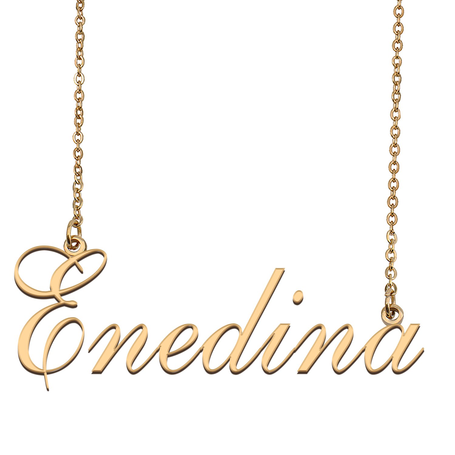 Custom Unique Charm Name Necklace Best Bridesmaid Jewelry Gifts for Her Enedina