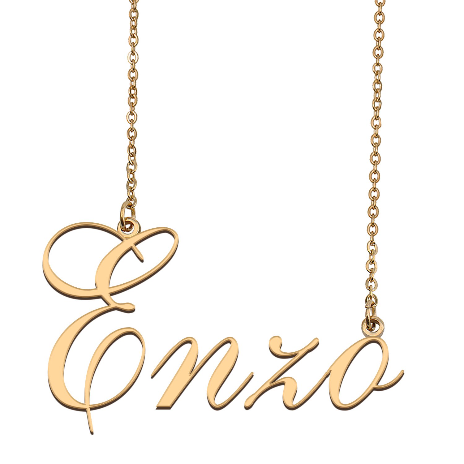 Custom Unique Charm Name Necklace Best Bridesmaid Jewelry Gifts for Her Enzo